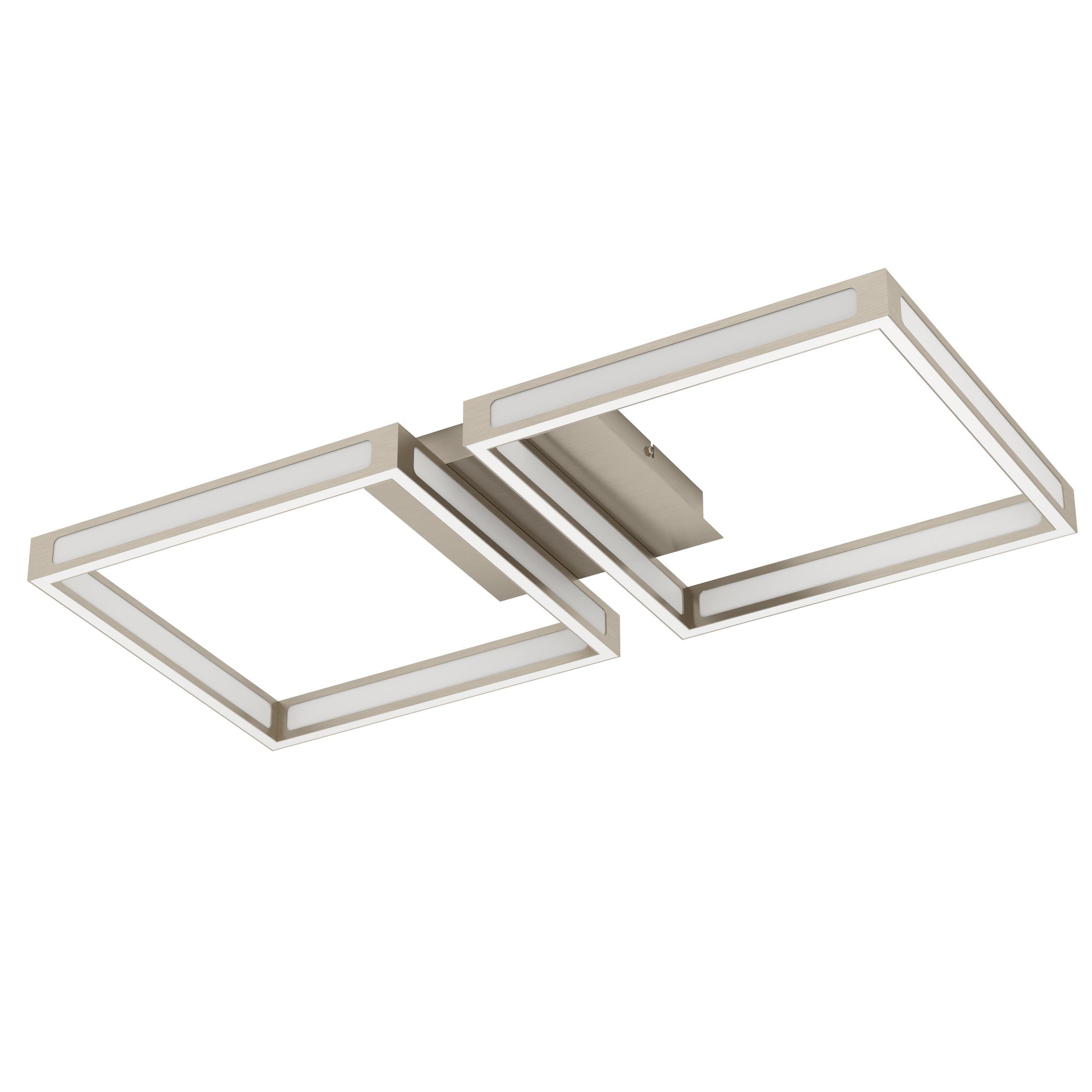 EGLO LED Deckenleuchte Altaflor, Leuchtmittel inklusive, Wand-/Deckenleuchte - L65 x B30 x H7 cm - nickel-matt - 8X2,8W inkl.