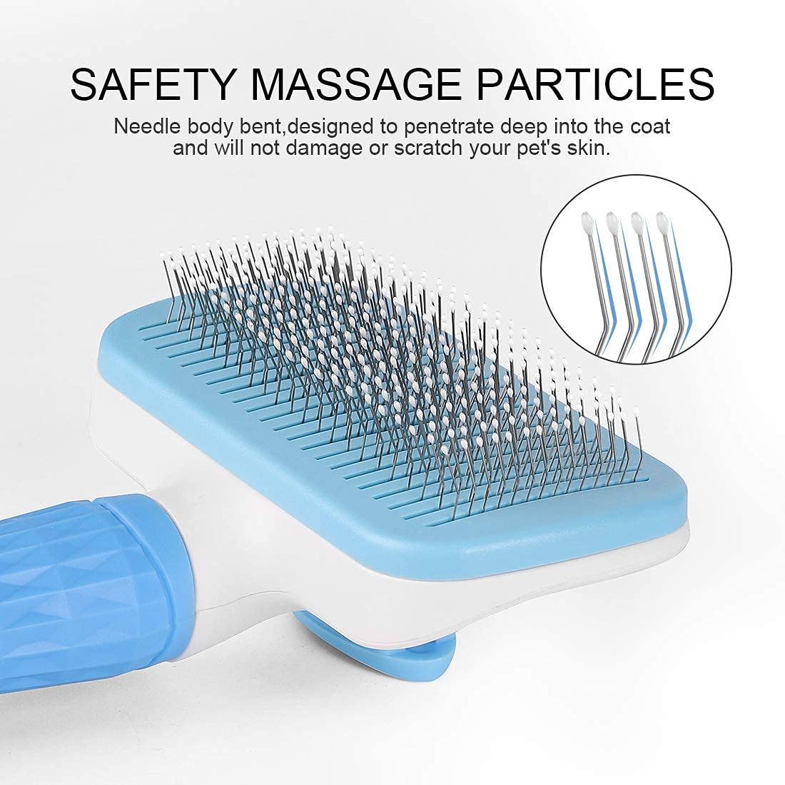 Refined Living Fellbürste Fellbürste Tierpflege Bürste,Selbstreinigend Fellbürste Bürste, ABS+Edelstahl+Gummi, (selbstreinigend Pflegebürste,Fellbürste Hundebürste Katzenbürste,Kurzhaar & Langhaar, 1-tlg, Sanfte Fellpflege, 1-tlg), Haustierbürste,mit automatischer Selbstreinigungsknopf