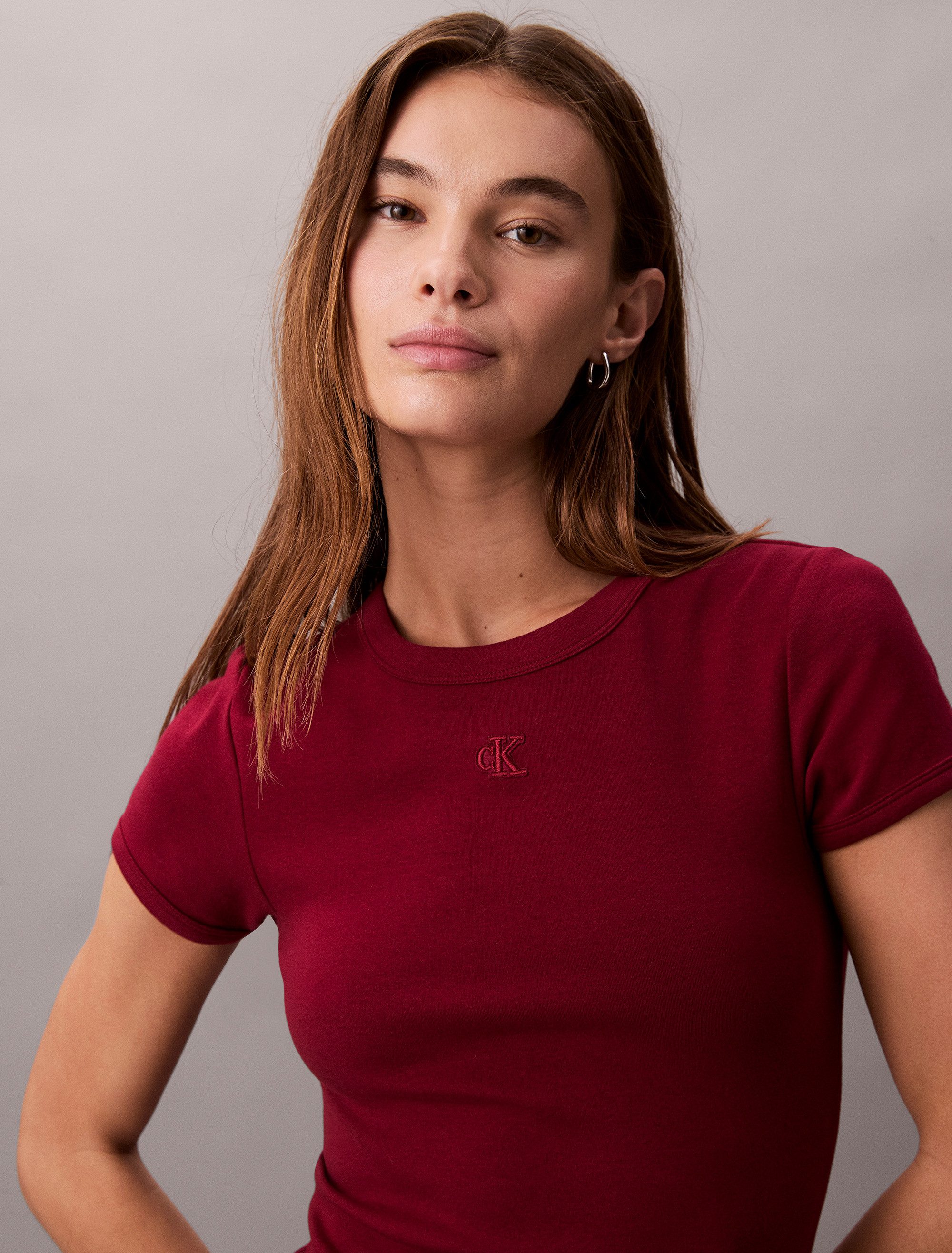 Calvin Klein Jeans Jerseykleid SS CTN CNTR 1X1 RB S Mit Rundhalsausschnitt günstig online kaufen