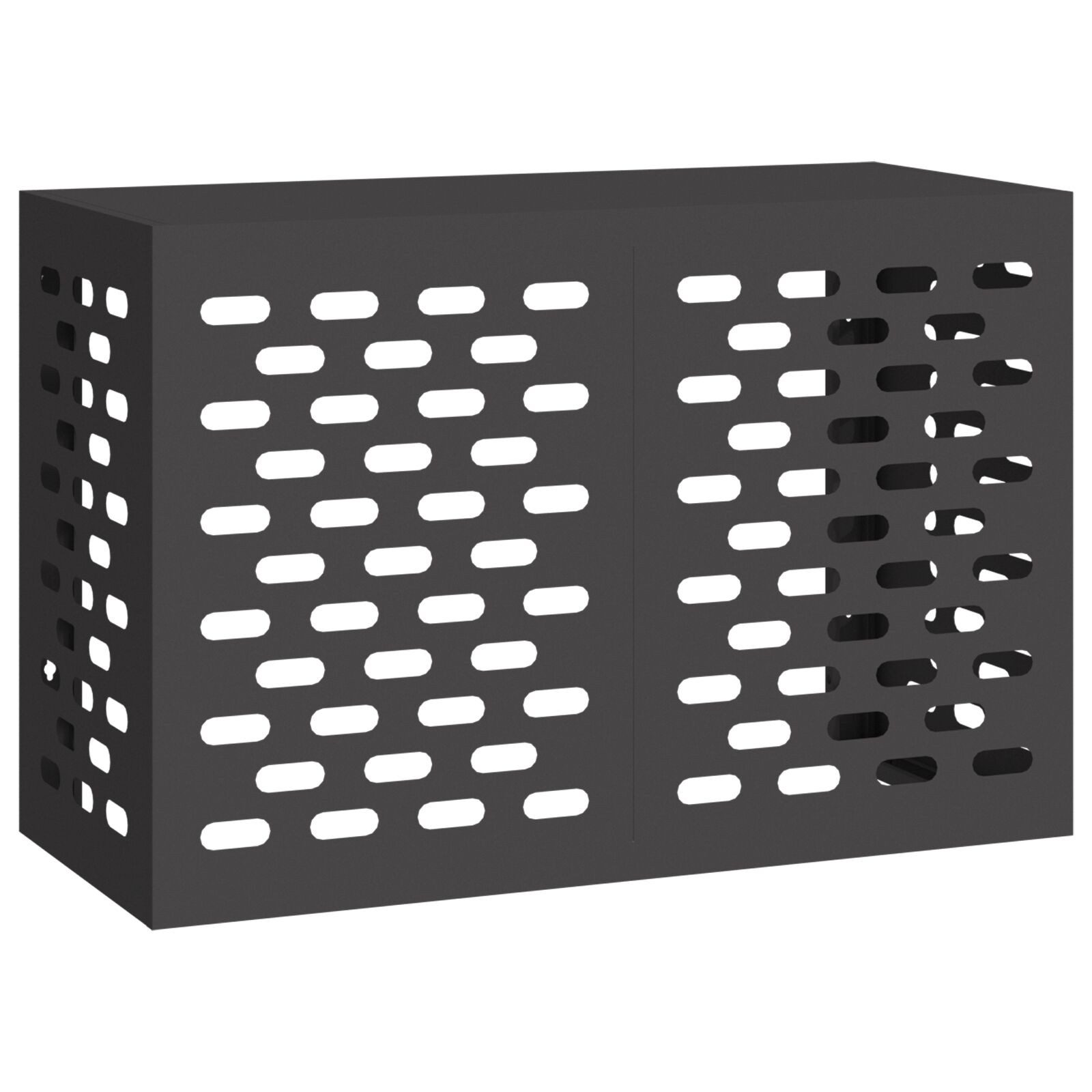 vidaXL Heizungsverkleidung 90 x 40 x 60 cm Klimaanlagenabdeckung schwarz 90x40x60 cm Stahl