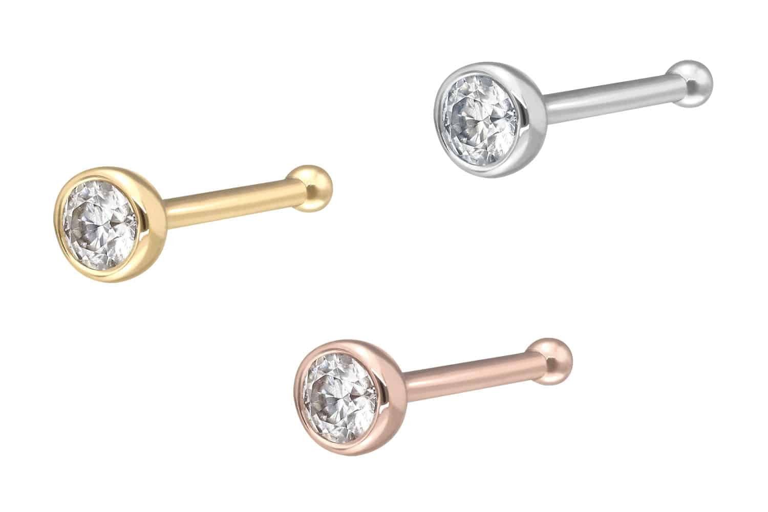 PIERCINGLINE Nasenpiercing 14/18 Karat Gold Nasenstecker günstig online kaufen