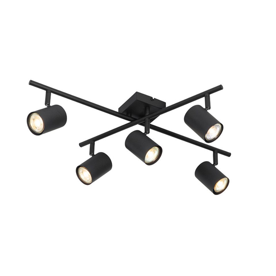 Qazqa LED Aufbaustrahler Jeana, ohne Leuchtmittel, Warmweiß, QAZQA Aufbau­spot, gu10, Schwarz, Stahl, Modern