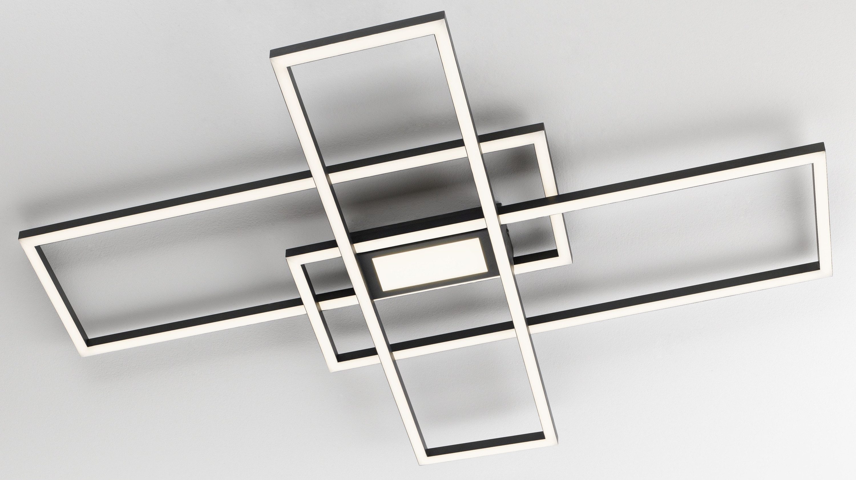 casa NOVA Deckenleuchte casa NOVA Deckenleuchte AMMON LB 100x70 cm schwarz Deckenlampe, Kaltweiß