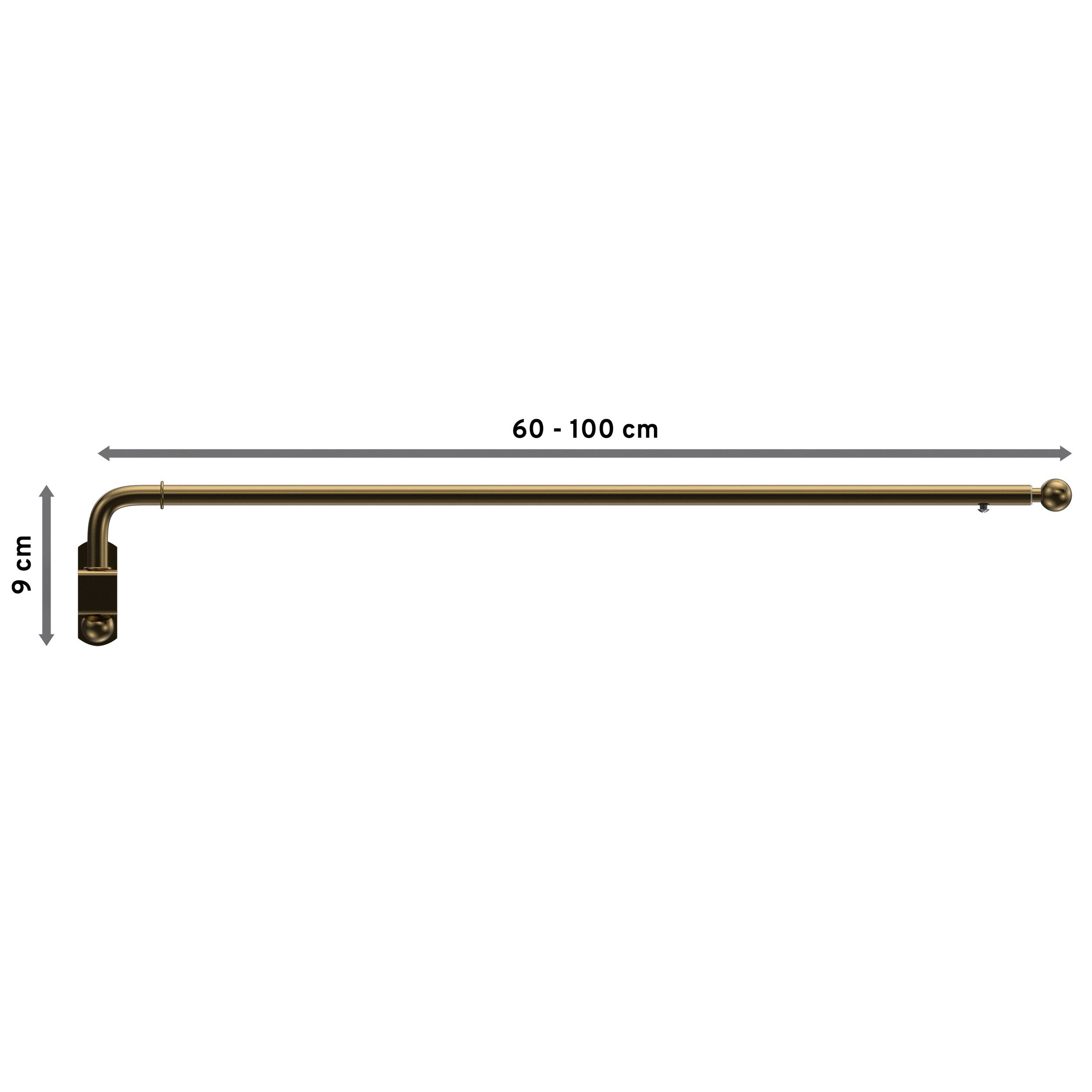 INTERDECO Schwenkstange Cassina, ausziehbar, Wandmontage, Metall, Messing Antik, 2 Stk / Packung, 13/9