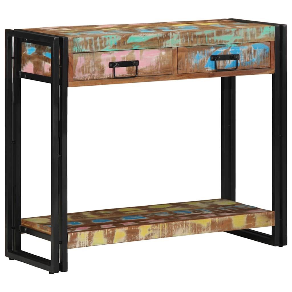 vidaXL Beistelltisch Konsolentisch mit Regal Mehrfarbig Massives upgecyceltes Holz (1-St)