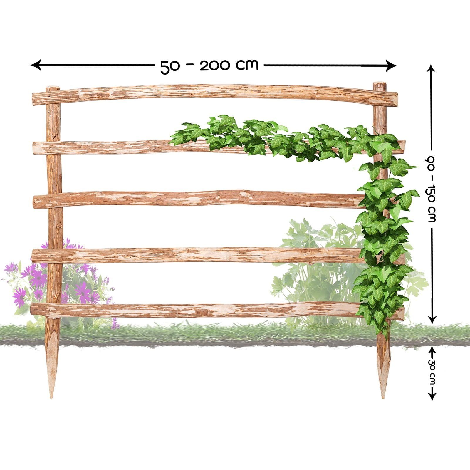 BooGardi Rankhilfe Kletterhilfe aus Holz, Höhe 120 x Breite 50 cm · 33  Größen, Freistehend Spalier Rankgitter Spalier Rosenbogen