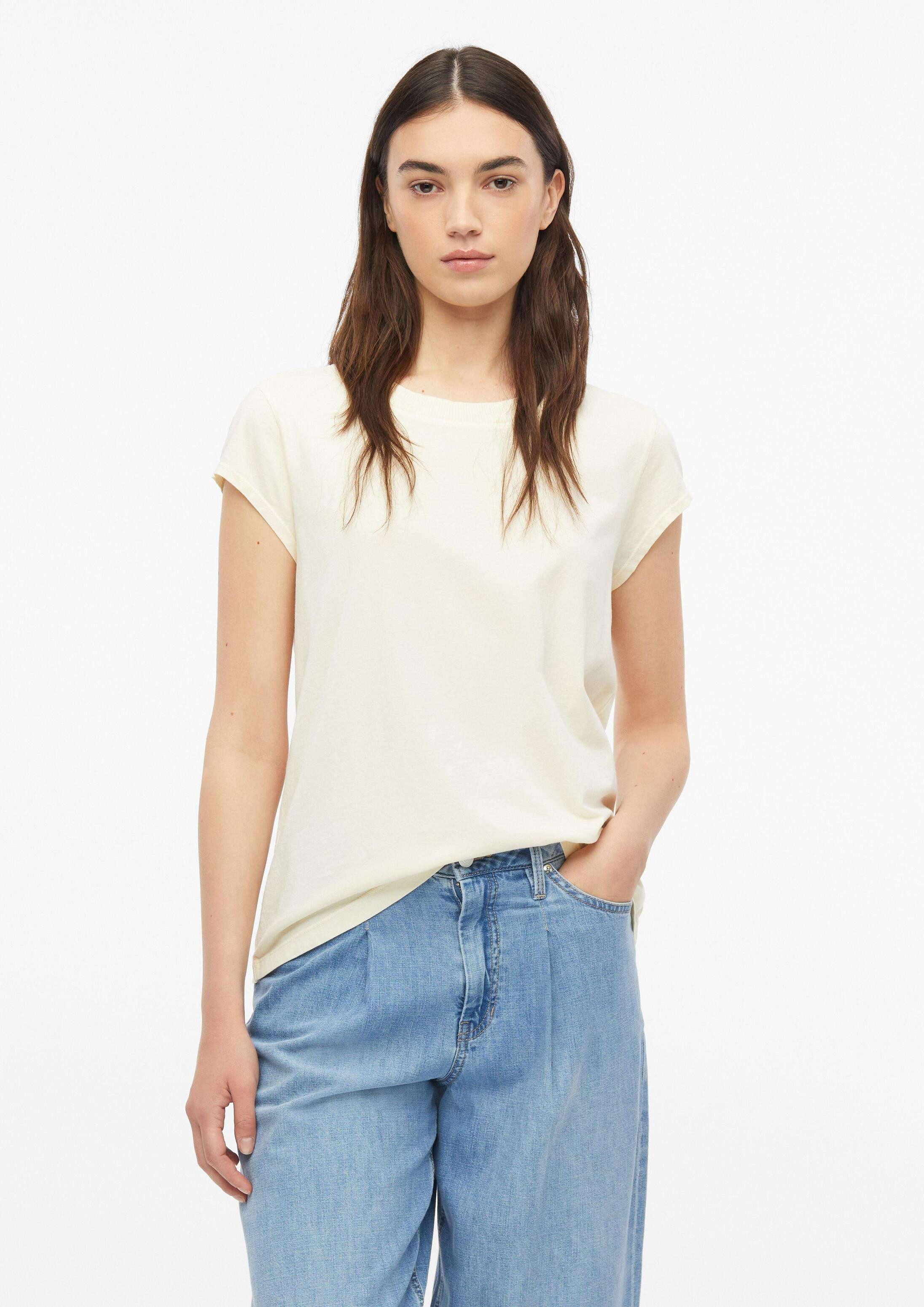 s.Oliver Kurzarmshirt T-Shirt Baumwollshirt mit Rundhalsauschnitt und Garment Dye
