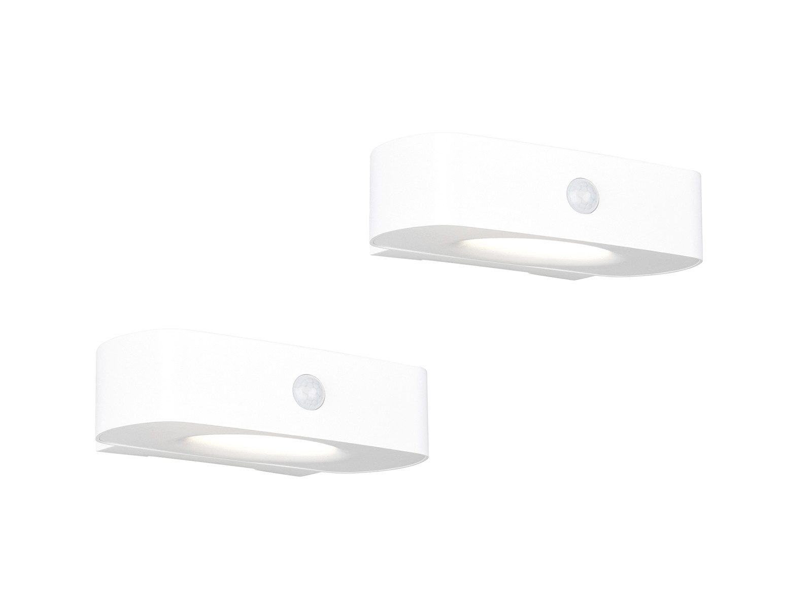 Reality Leuchten LED Solarleuchte, Bewegungsmelder, LED fest integriert, Neutralweiß, 2er SET Wand Außen-Leuchten mit Solar, Akku auch USB aufladbar B: 21cm