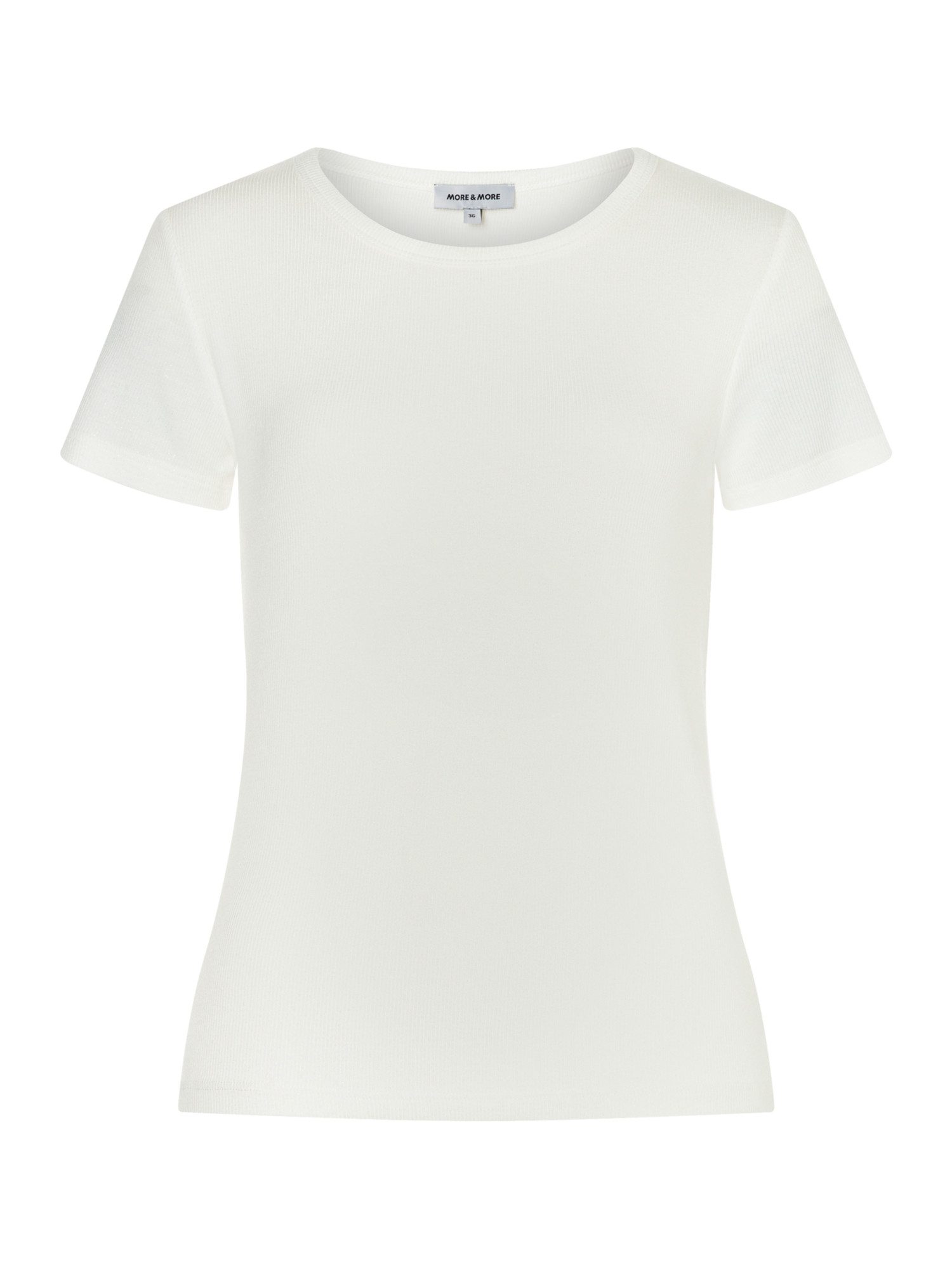 MORE&MORE Kurzarmshirt dezent glänzendes Ripp-Shirt