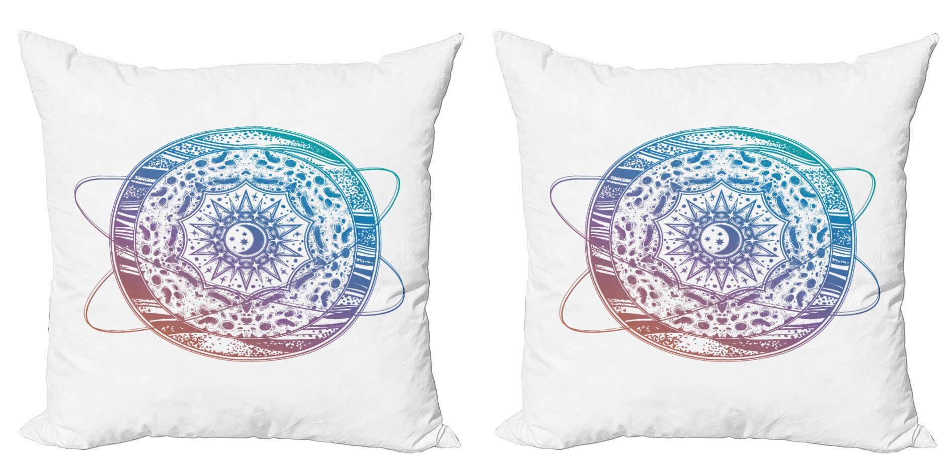 Accent Doppelseitiger Abakuhaus Kissenbezüge Digitaldruck, Mandala Galaxy (2 Stück), Modern Medaillon-Grafik
