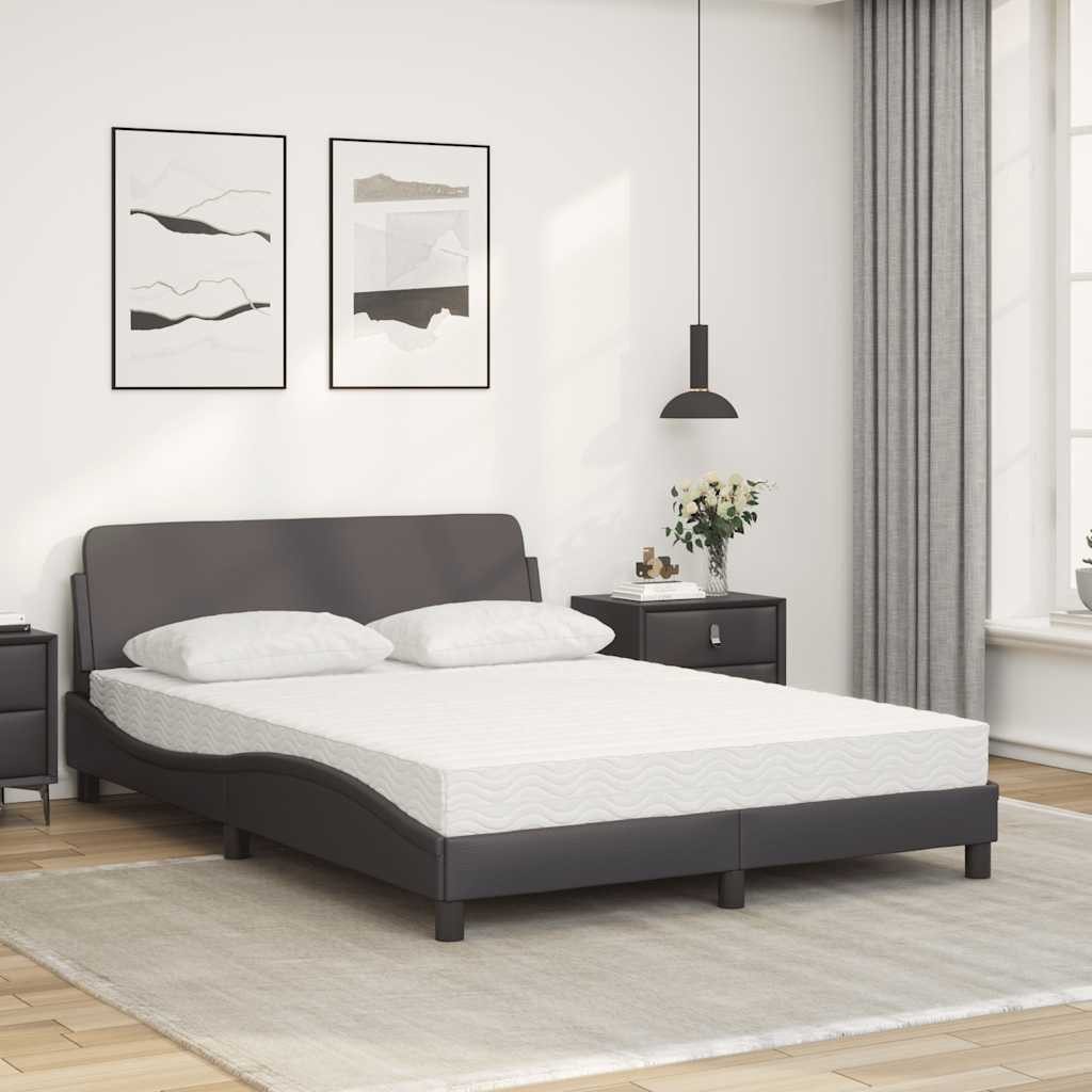 vidaXL Bett Bett mit Matratze "Dover" Grau 140x200 cm Kunstleder