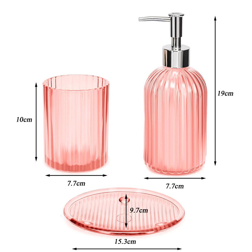 NUODWELL Badezimmer-Set 3-teiliges Badezimmer-Zubehör-Set aus klarem günstig online kaufen