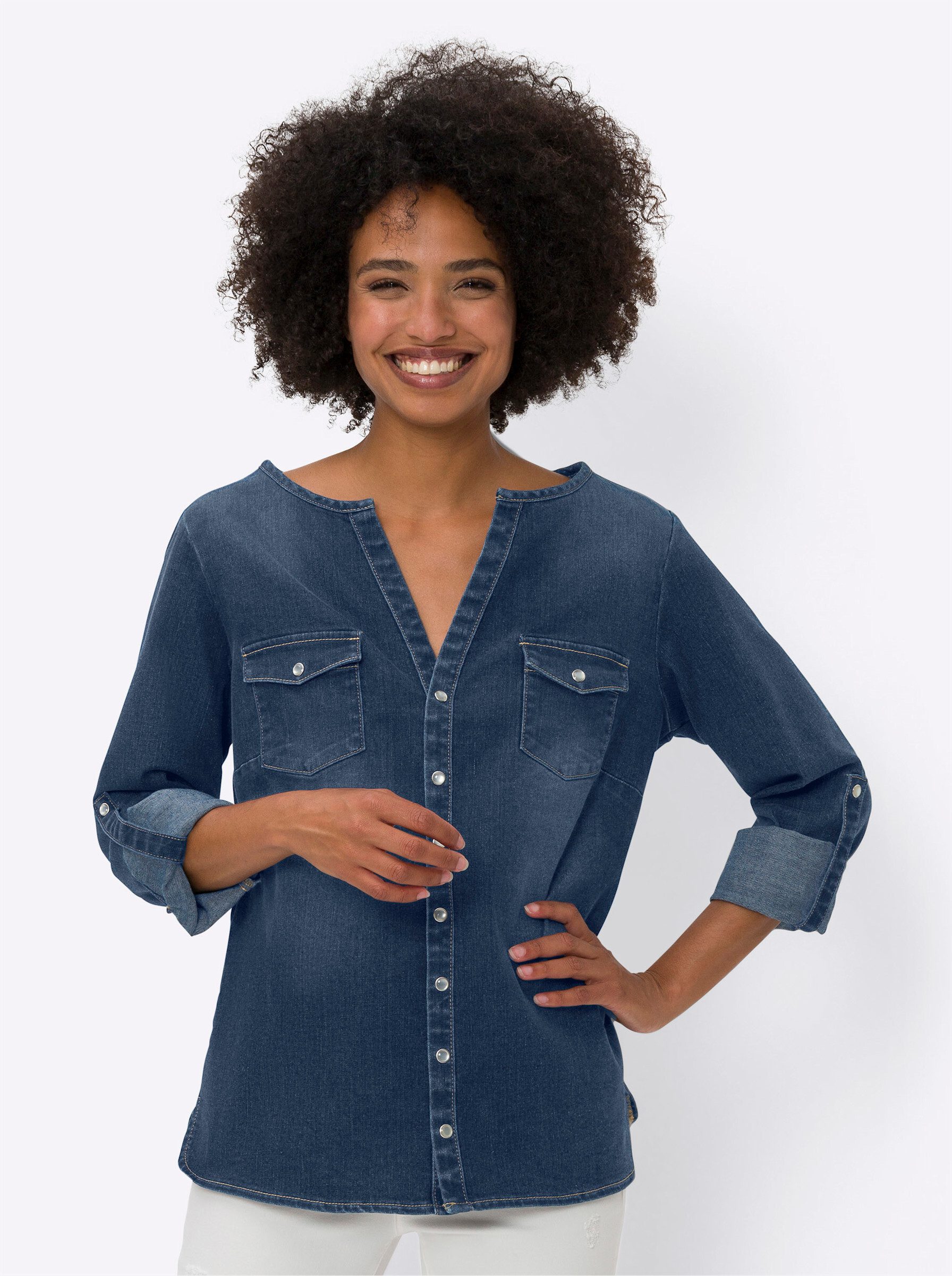 Klassische Bluse Jeansbluse