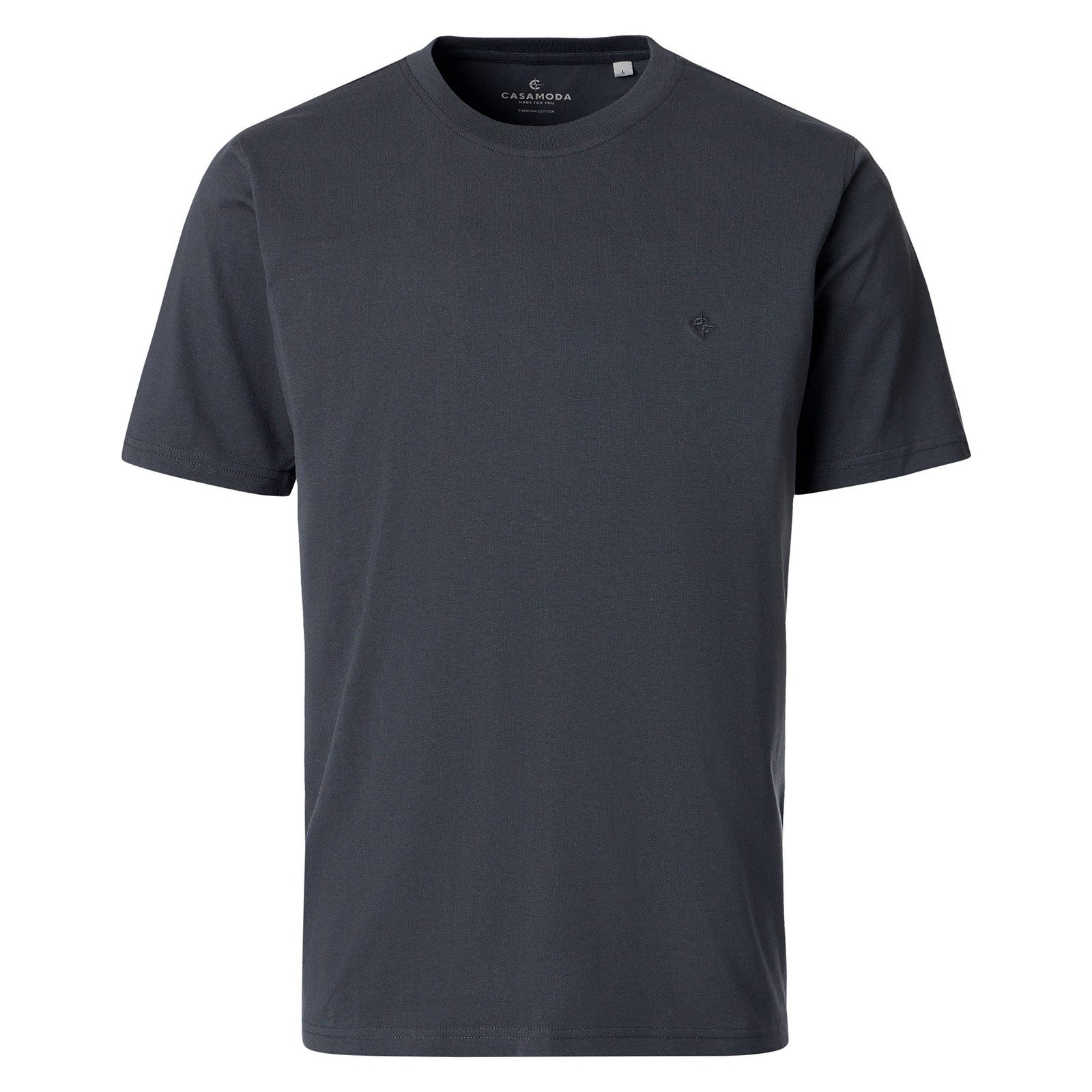 CASAMODA Rundhalsshirt CasaModa Übergrößen Basic T-Shirt dunkelgrau