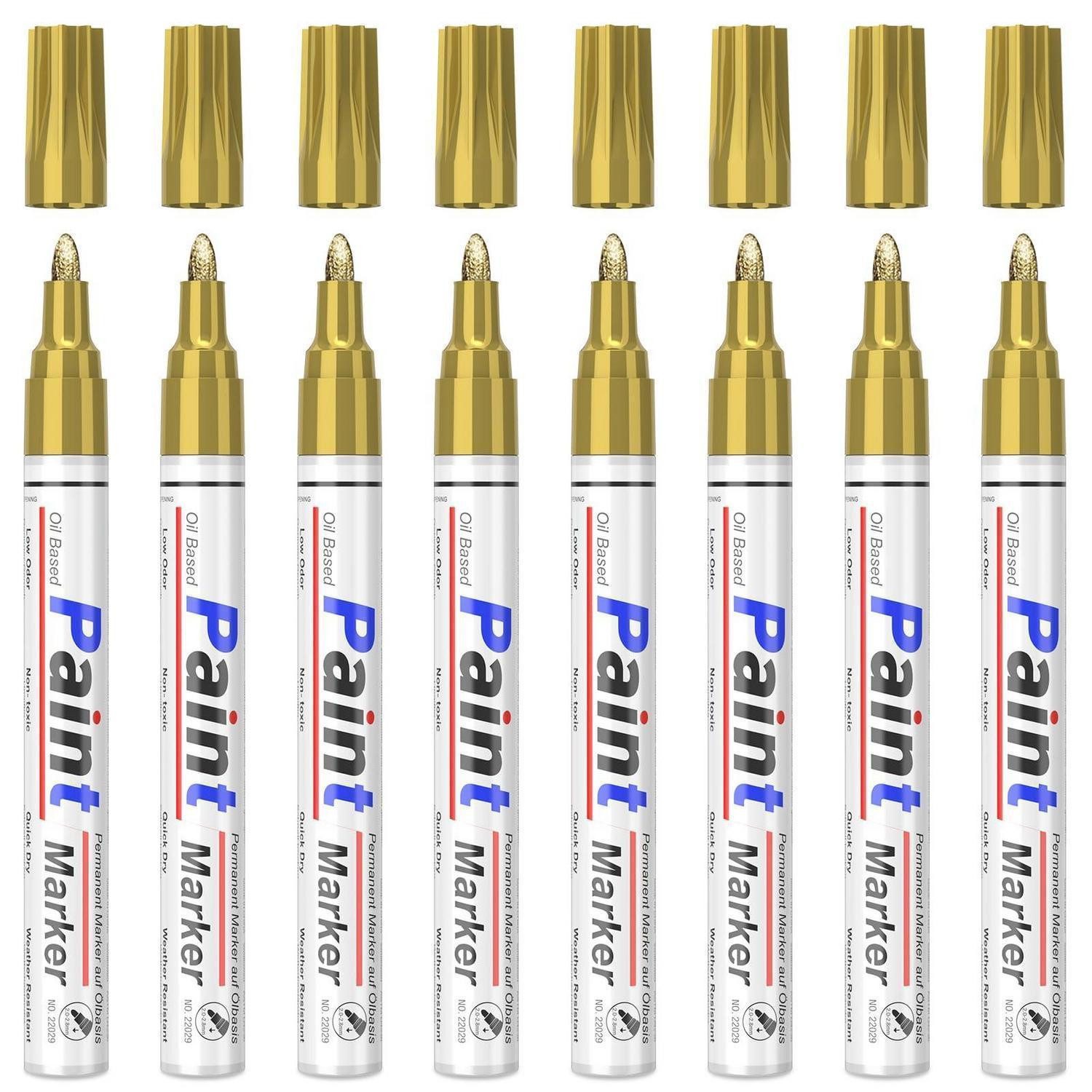 LuxusKollektion Permanentmarker Permanent Marker Wasserfest Gold 8 Stück