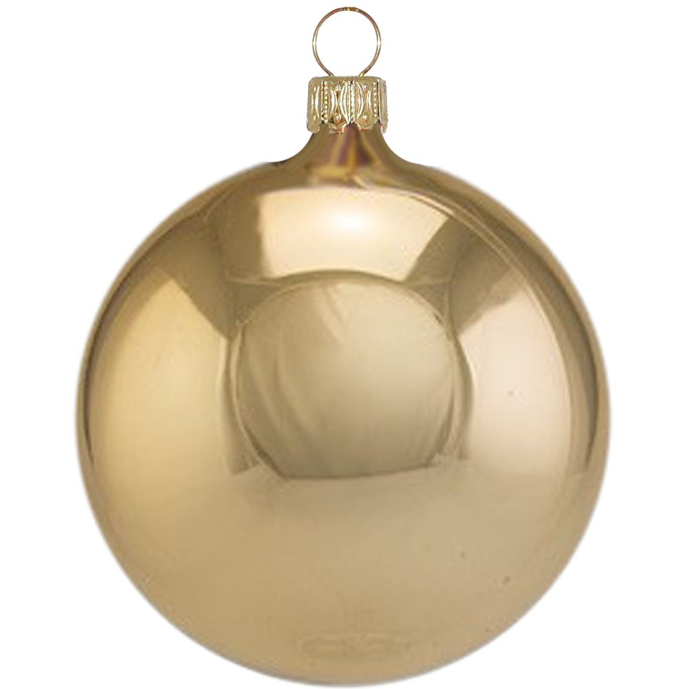 Thüringer Glasdesign Weihnachtsbaumkugel Christbaumkugel Set St), Altgold mundgeblasen (6 glänzend