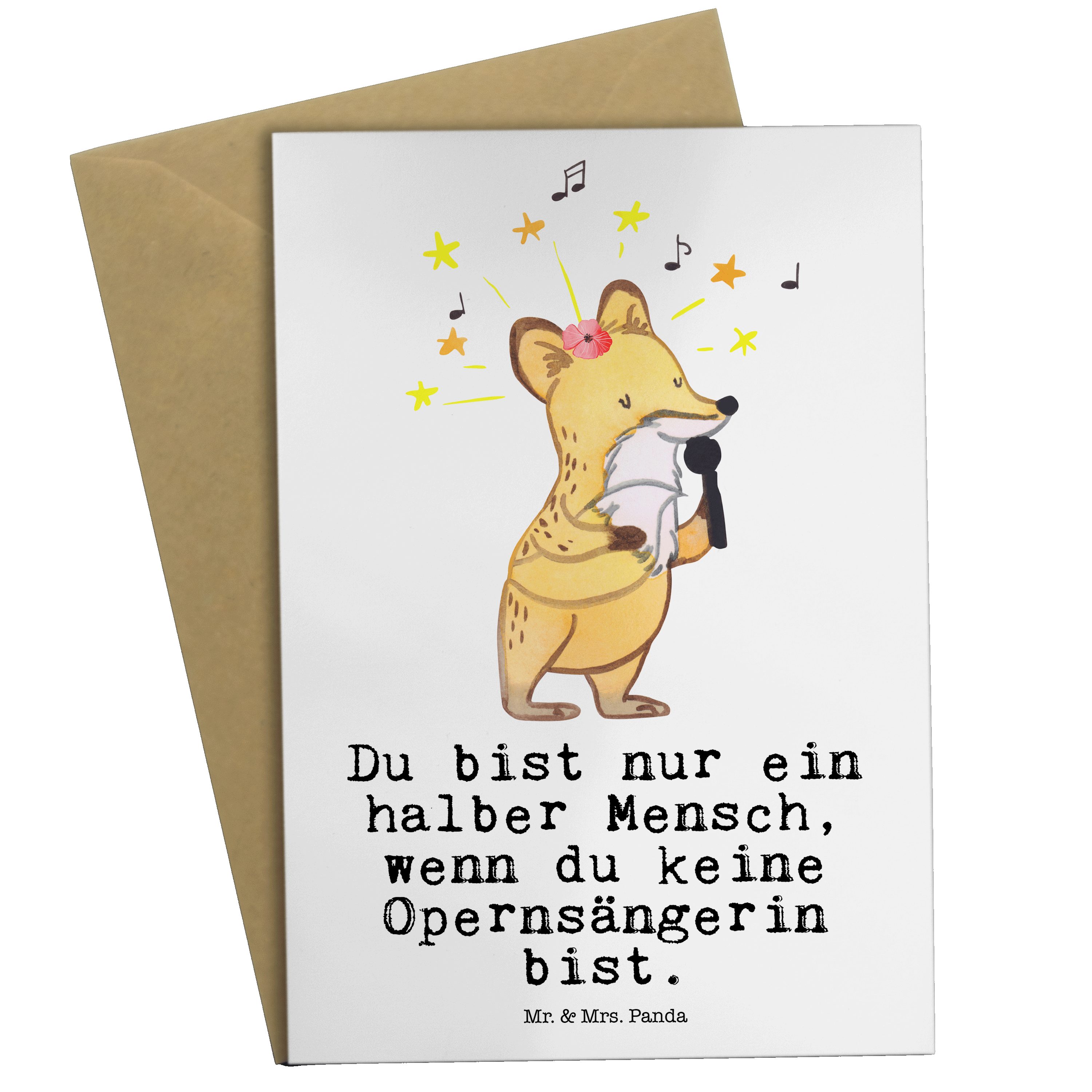 Mr. & Mrs. - Weiß Opernsängerin Geburtstagskarte, mit Herz Panda Grußkarte Hochzeits - Geschenk