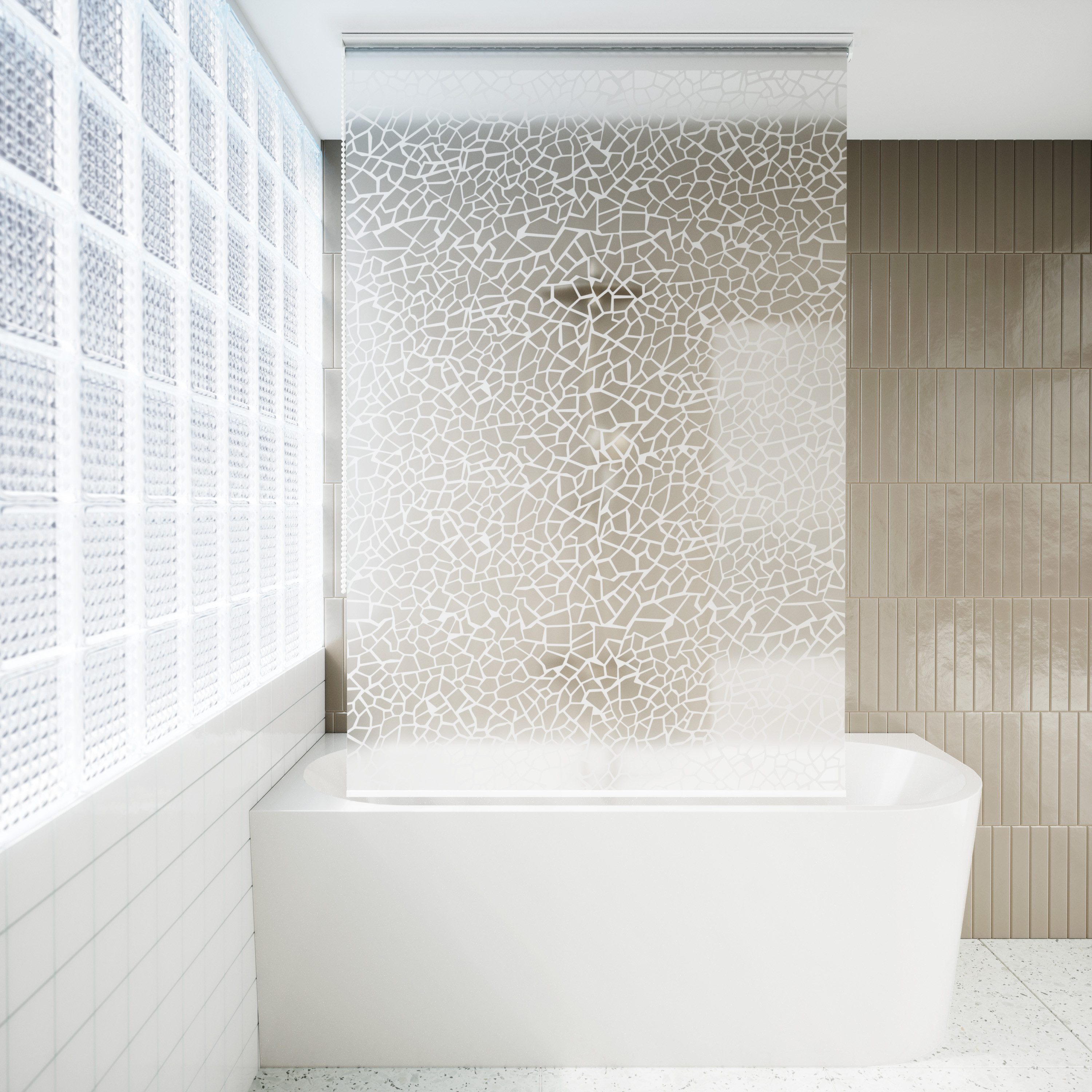 Aquabad® Duschrollo Vaskaflex Badewannenrollo Breite 100 cm, Muster: Mosaik, Breite: 100cm – Bild 2 von 5