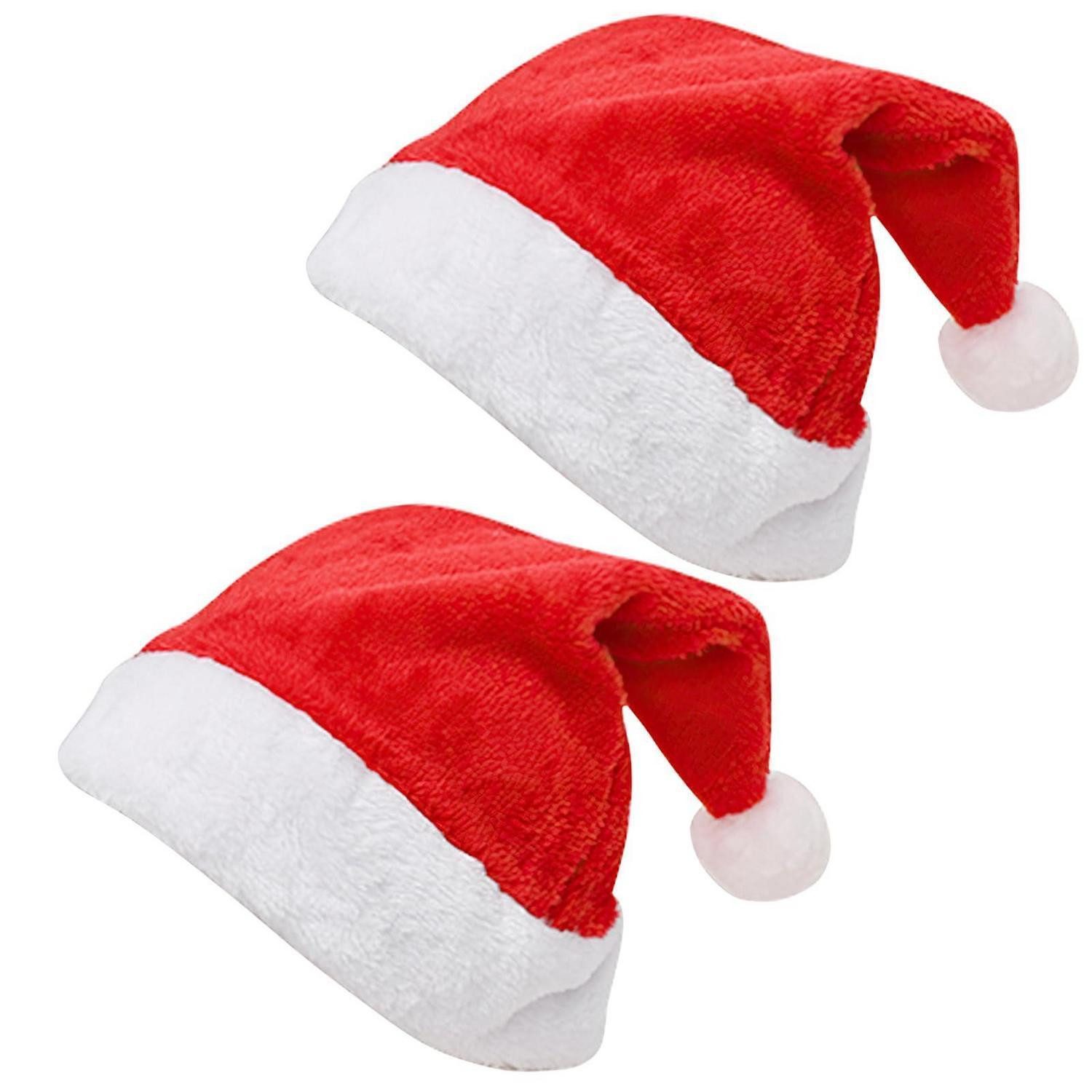 LuxusKollektion Plüschmütze Weihnachtsmütze Nikolausmütze Plüsch rot 2 Stück (2-St)