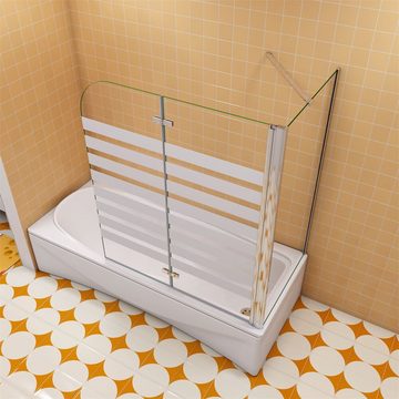 duschspa Badewannenaufsatz Faltwand Badewannenaufsatz mit Seitenwand Glaswand auf Badewanne, Einscheibensicherheitsglas, Sicherheitsglas, (Set), Glas, Breite 120cm