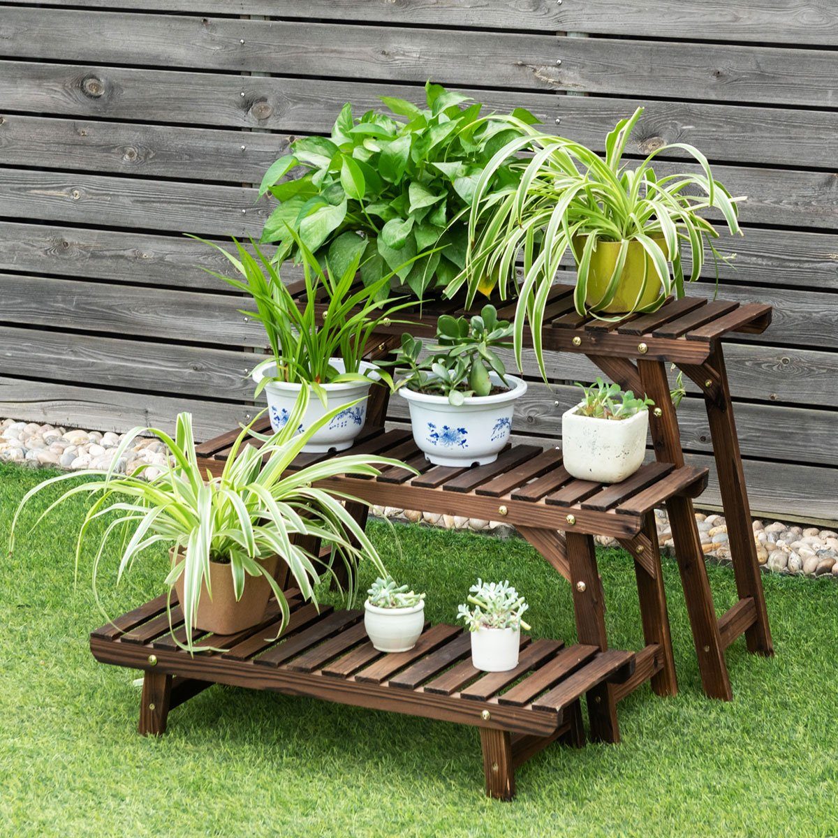 COSTWAY Pflanzentreppe (3 St), Blumenständer freistehend, günstig online kaufen