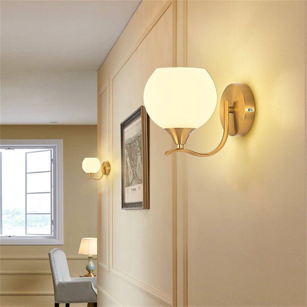 Rouemi Kugelförmige Schlafzimmer-Wohnzimmer-Wandstrahler Wandlampen,stilvolle Wandleuchte