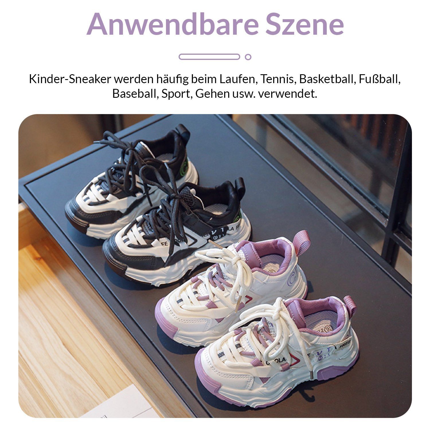 Sneakers Jungen Mädchen Lila Kinder Atmungsaktives Daisred Schuhe Sneaker