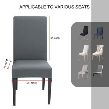Stuhlhusse Elastische Stuhlüberzüge, Intirilife, Stuhlbezug 38 - 45 cm Sitzfläche und 45 - 65 cm Lehnenhöhe