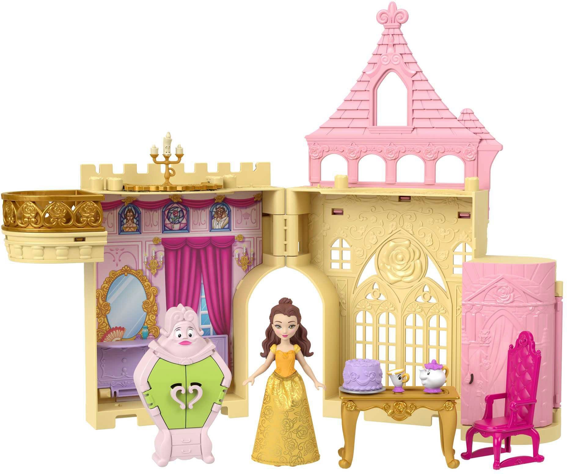 Mattel® Spielwelt Disney Prinzessin, Belles Stapelschloss, inklusive Puppe