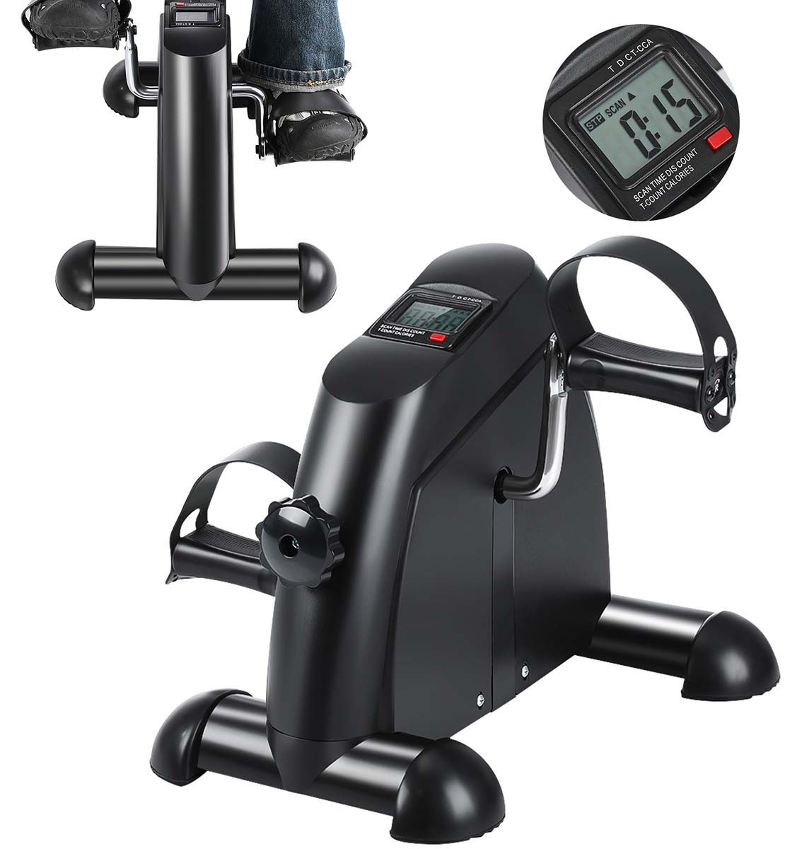 kehot Mini-Heimtrainer Mini Heimtrainer & Bewegungstrainer für Arm- und Beintraining (Kompaktes Fitnessgerät mit LCD-Display & Einstellbarem Widerstand, Rutschfeste Pedale, leiser Lauf & ideal für Büro oder Zuhause), Mobiler Pedaltrainer zur Förderung von Kreislauf & Gelenkbewegung