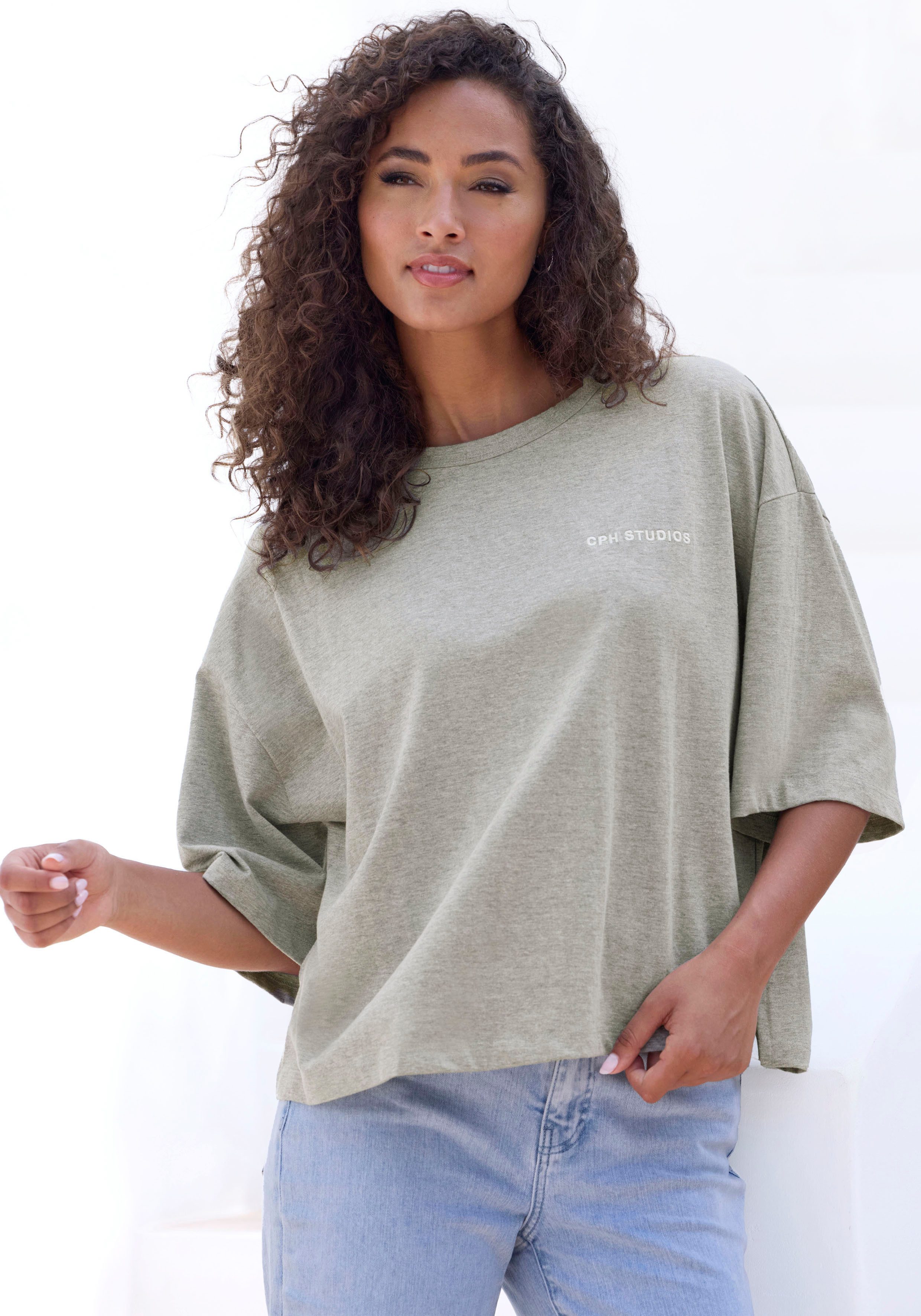 Copenhagen Studios Oversize-Shirt mit hochwertiger Logostickerei günstig online kaufen