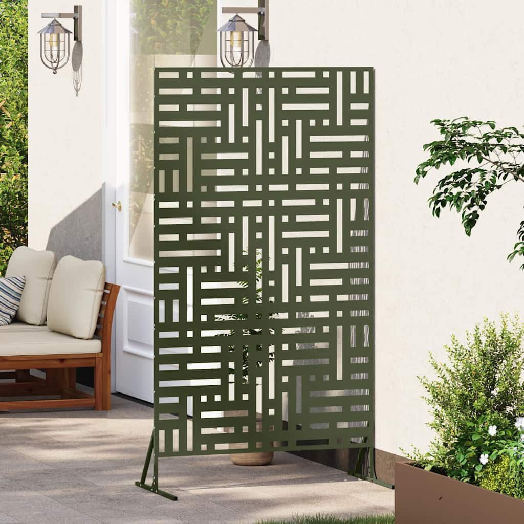 vidaXL Gartenzaun Sichtschutz 100 x 50 x 180 cm Stahl Olivgrün, (1-St)