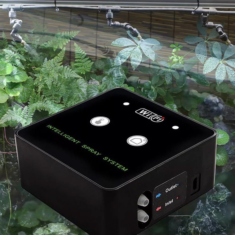 TWUFY Terrarium-Beregnungsanlage Regelbare Beregnungsanlage für Terrarien 360° mit WiFi, Vielseitige Wasserquelle, Platzsparendes Design, 1-tlg., Intelligentes Nebelsystem, intelligentes Terrarium-Nebelsystem (Düse), zeitgesteuerter, Natürliche Regenwald-Simulation