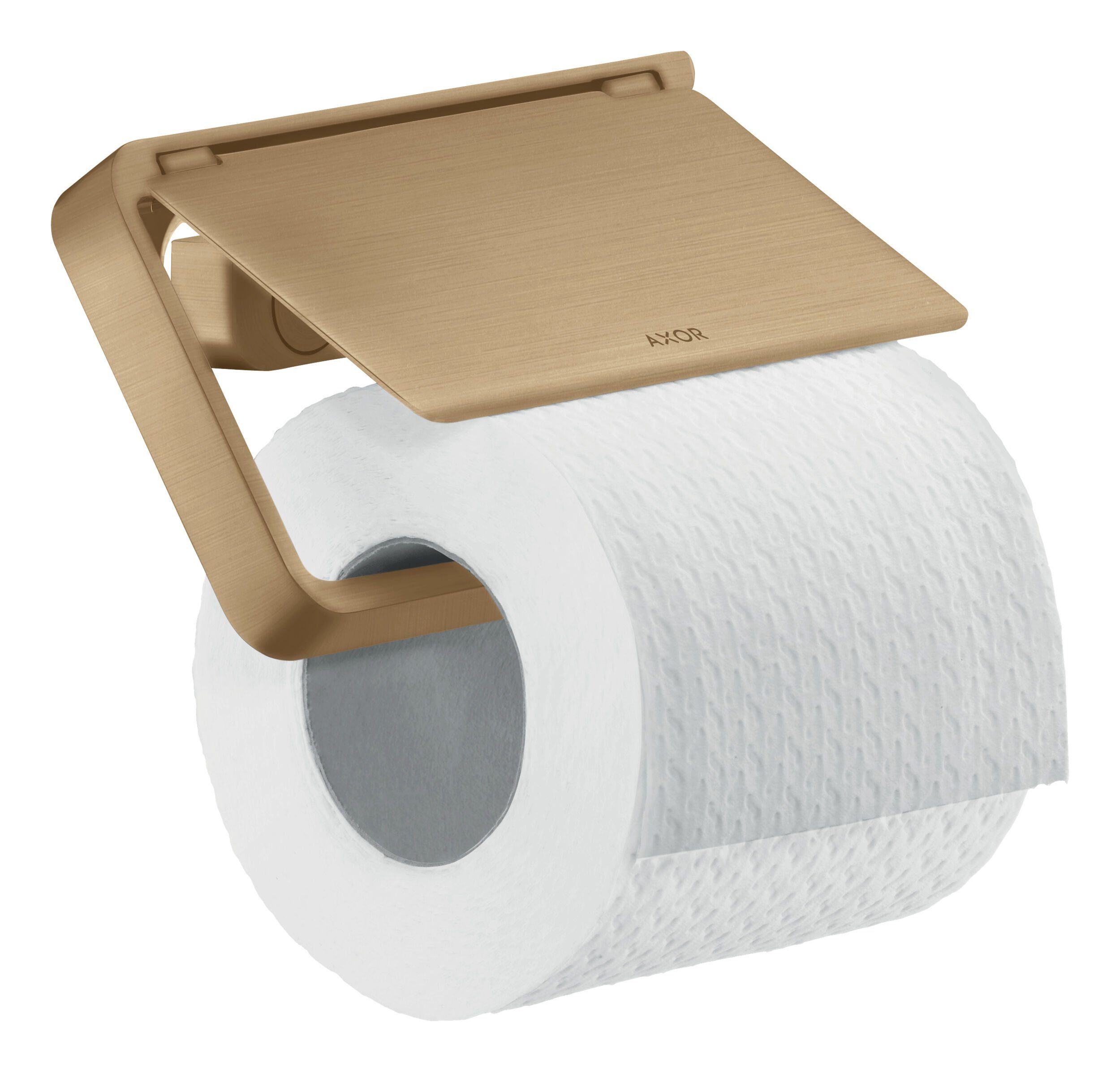 hansgrohe Toilettenpapierhalter Axor Universal Softsquare, Toilettenpapierhalter mit Deckel - Brushed Bronze