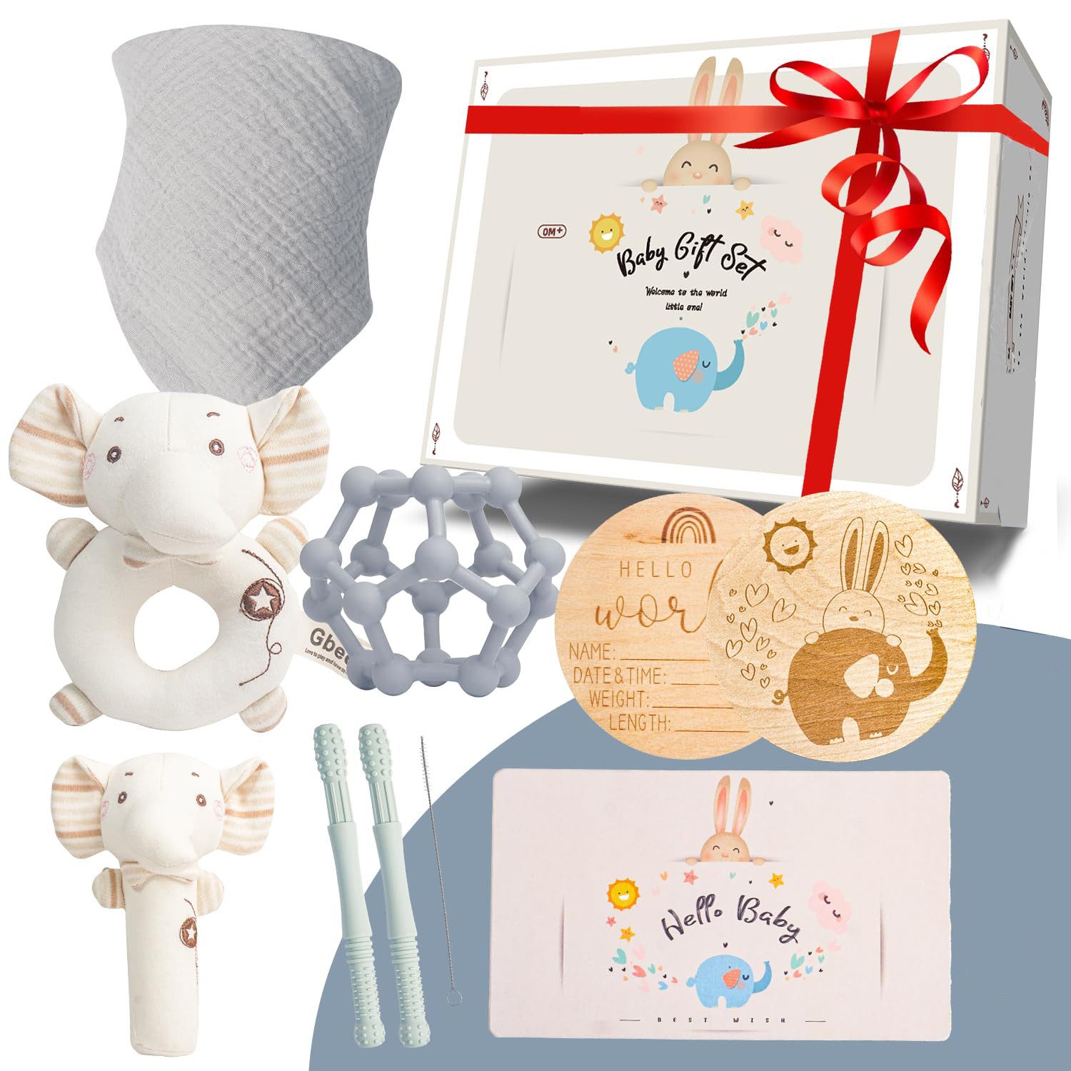 Neugeborenen-Geschenkset Geschenke zur Geburt Junge, Baby Geschenk Rassel