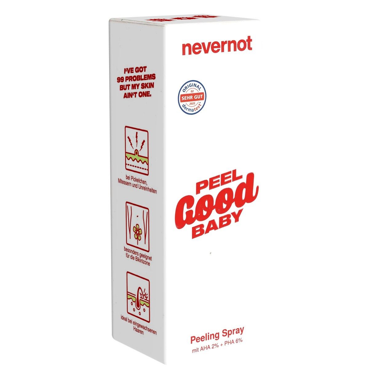 nevernot Intimpflege Peel Good Baby Flasche mit, 1-tlg., Intim-Peeling-Spray mit AHA und PHA