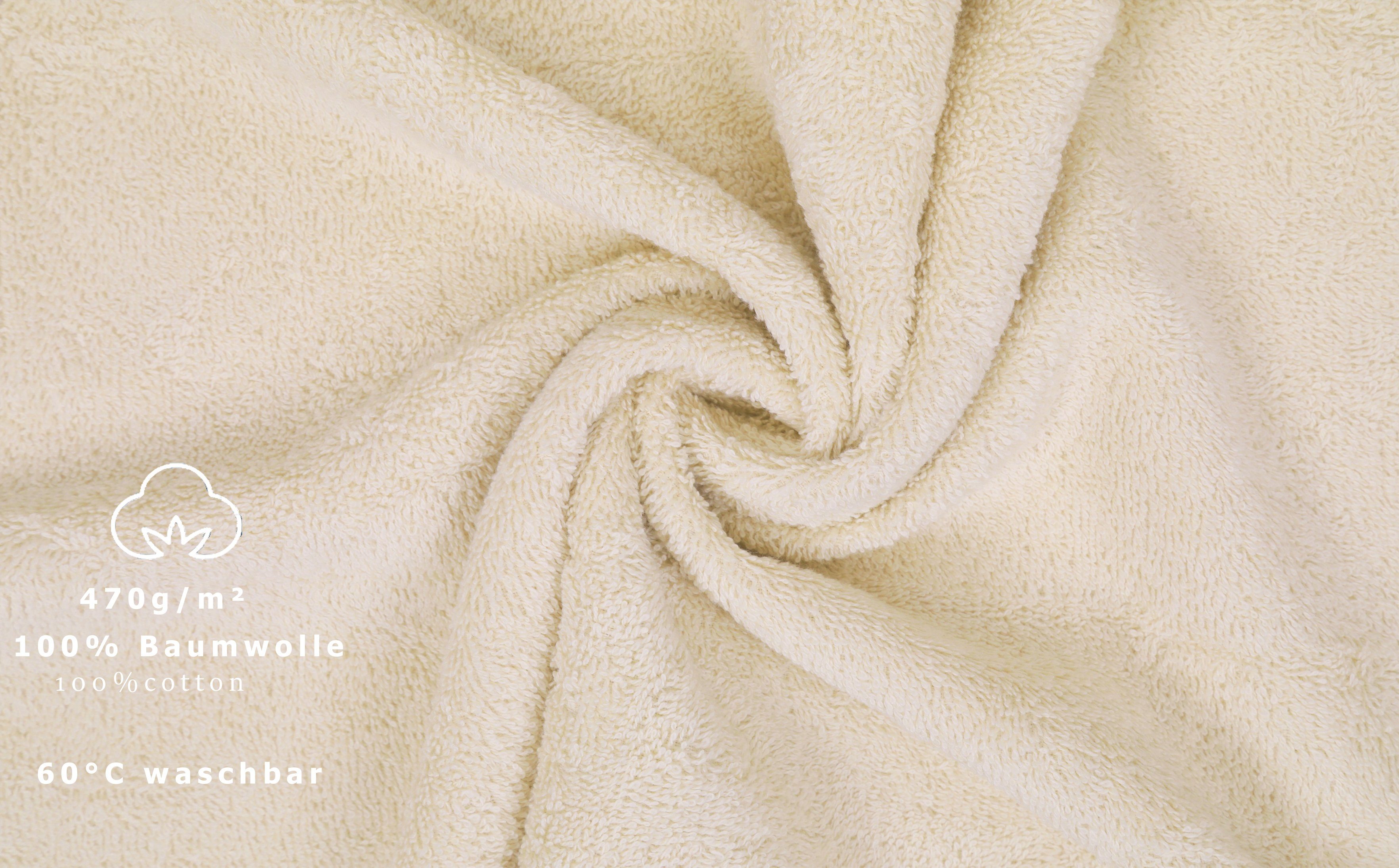 Frottier 12er PREMIUM Baumwolle, Set 100% 100% Betz sand Baumwolle, Handtuch-Set Handtuch (12-tlg)