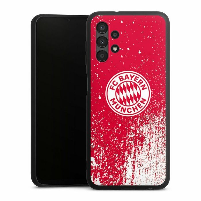 DeinDesign Handyhülle FC Bayern München Offizielles Lizenzprodukt FCB Splatter Rot - FCB Samsung Galaxy A13 4G Silikon Hülle Premium Case Handy Schutzhülle
