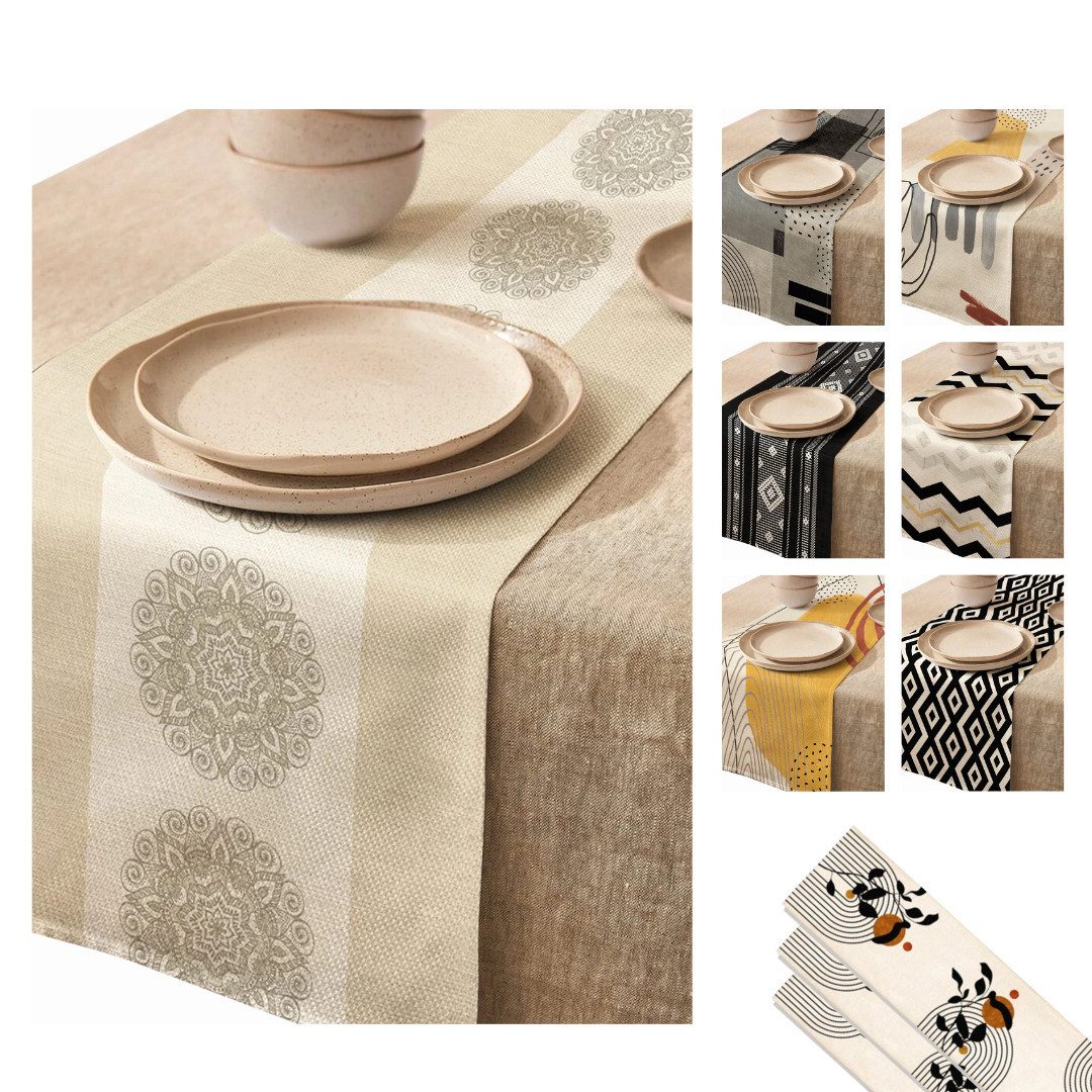 LIVINA HOME Tischläufer Premium Tischdecke abwaschbar, Tischband, moderne Leinenoptik Decke, Tischtuch, Gartentischdecke, Tafeltuch, Oster Deals Sale!