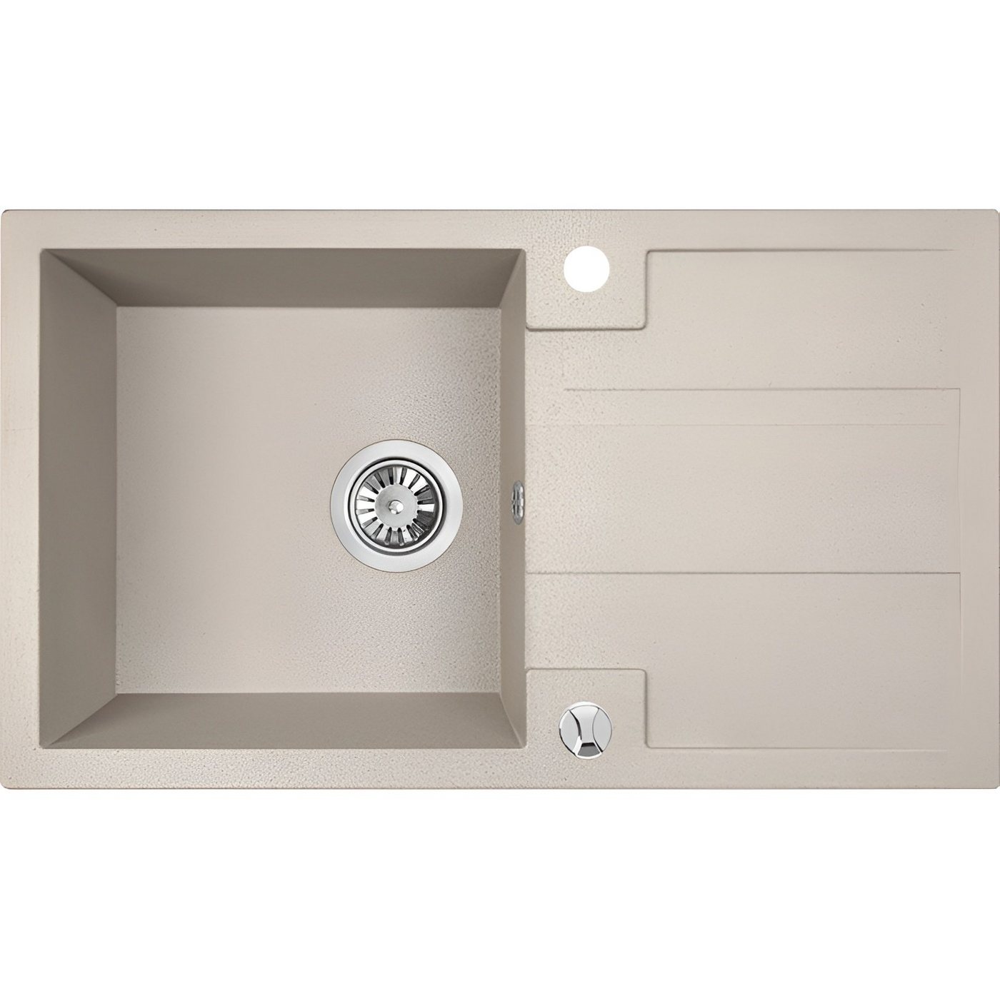 Thumbnail - KOLMAN Küchenspüle Elza Set Doppelbecken Granitspüle und Spültischarmatur, Rechteckig, 44/76 cm, Beige, Siphon & Ablauf ...