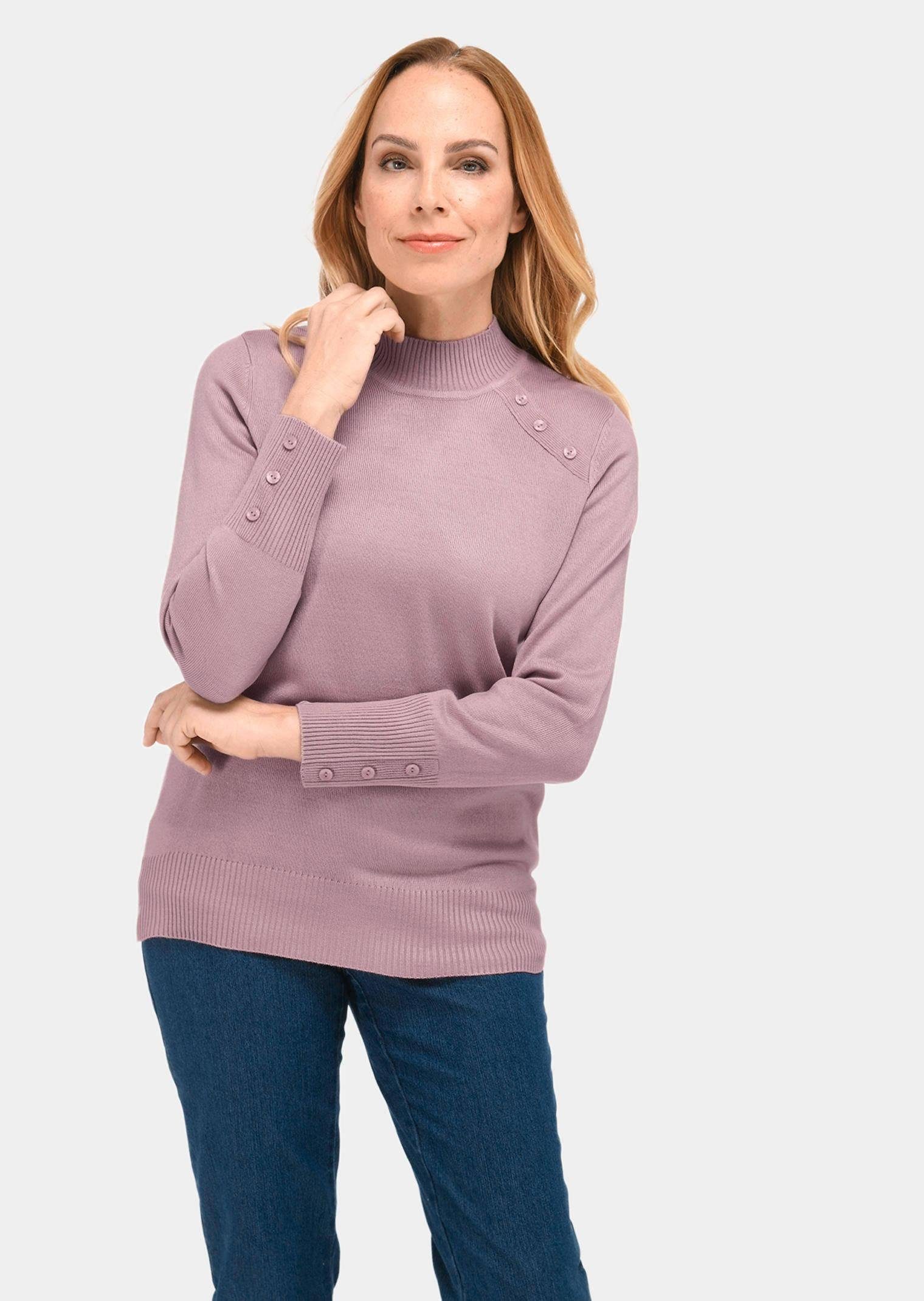 GOLDNER Strickpullover Pflegeleichter Pullover mit Stehbundkragen
