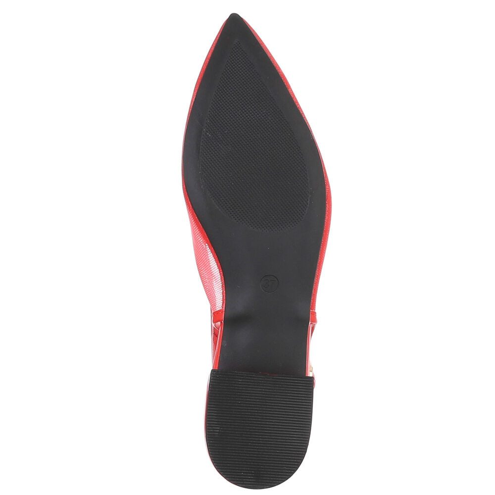 Ital-Design Elegante Sling-Pumps mit atmungsaktivem Obermaterial und Blockabsatz Schnürpumps (91512348) Blockabsatz Schnür- & Riemchenpumps in Rot