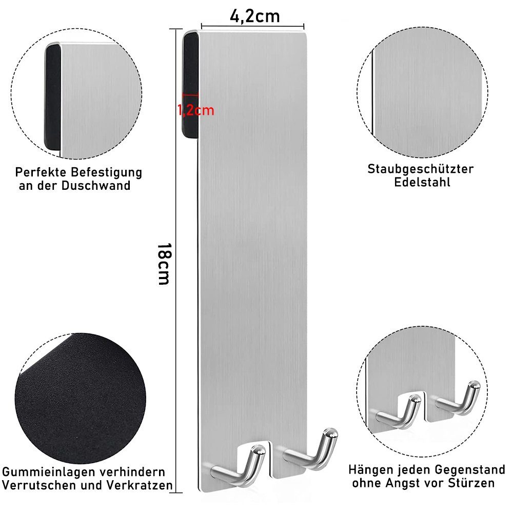zggzerg Handtuchhaken Duschhaken ohne Bohren 2er Set, Edelstahl Haken für G günstig online kaufen