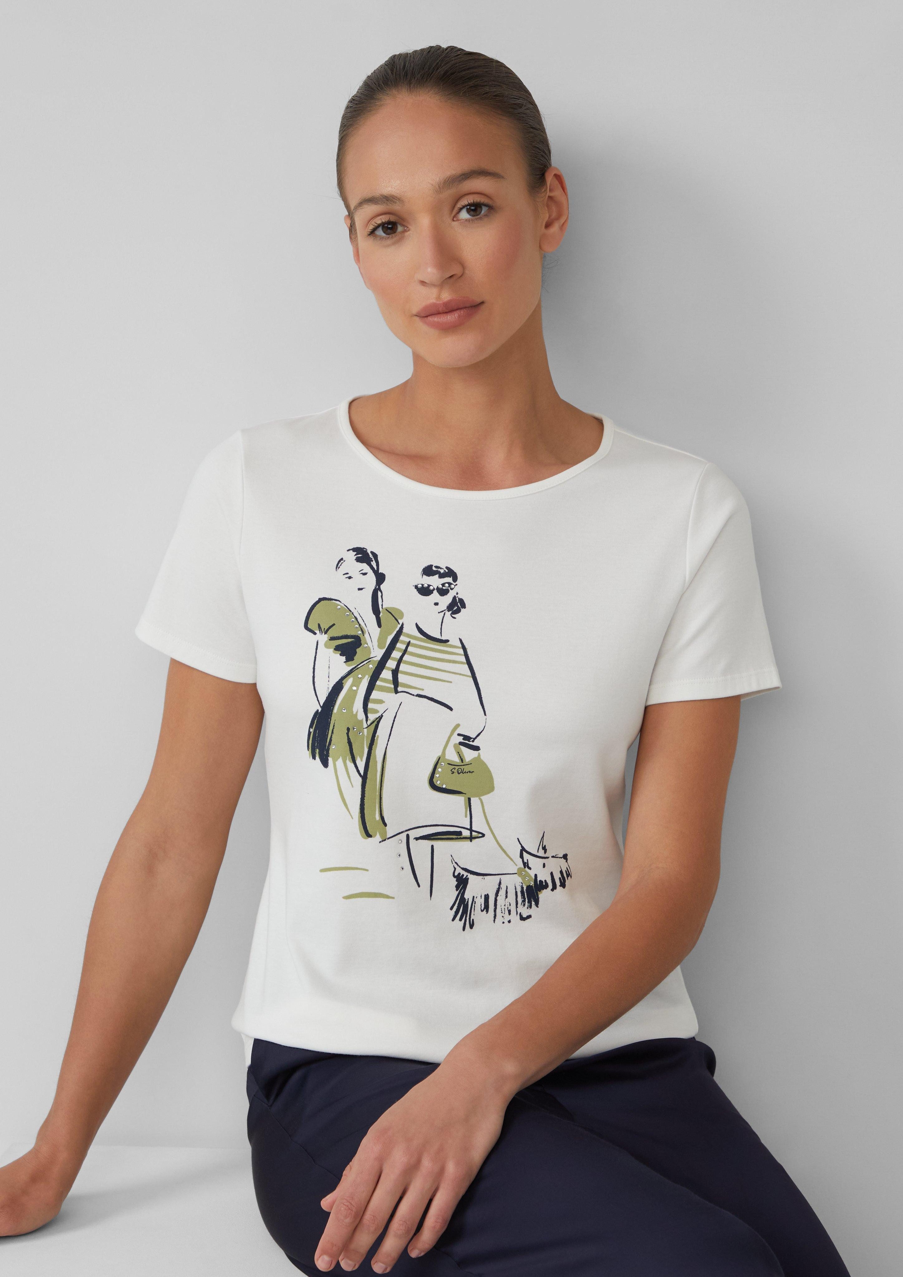 s.Oliver BLACK LABEL Kurzarmshirt T-Shirt aus günstig online kaufen