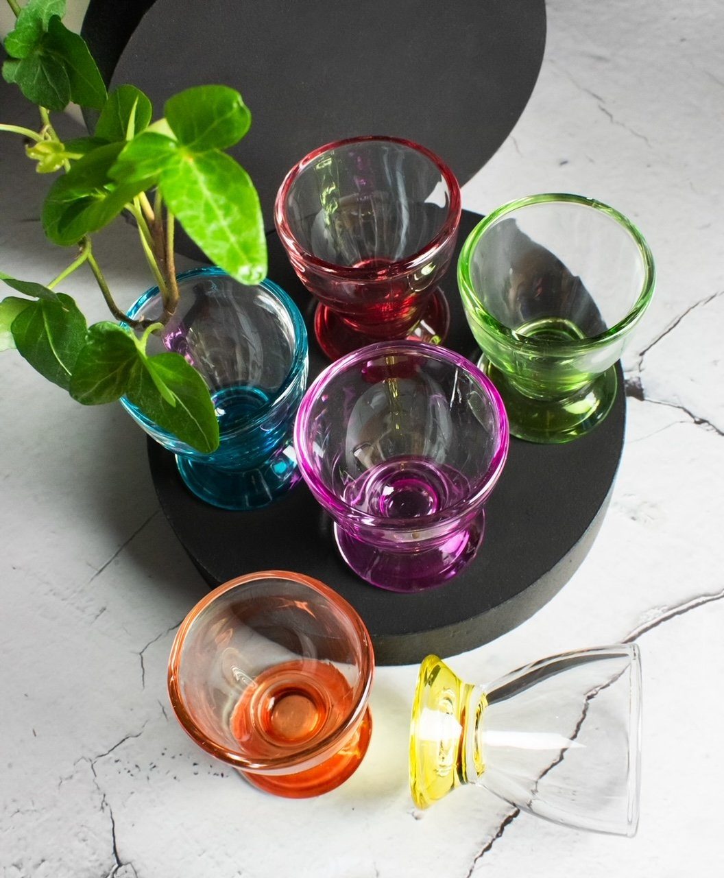 Sendez Eierbecher 6 bunte Eierbecher aus Glas Eierständer Eierhalter Glaseierbecher