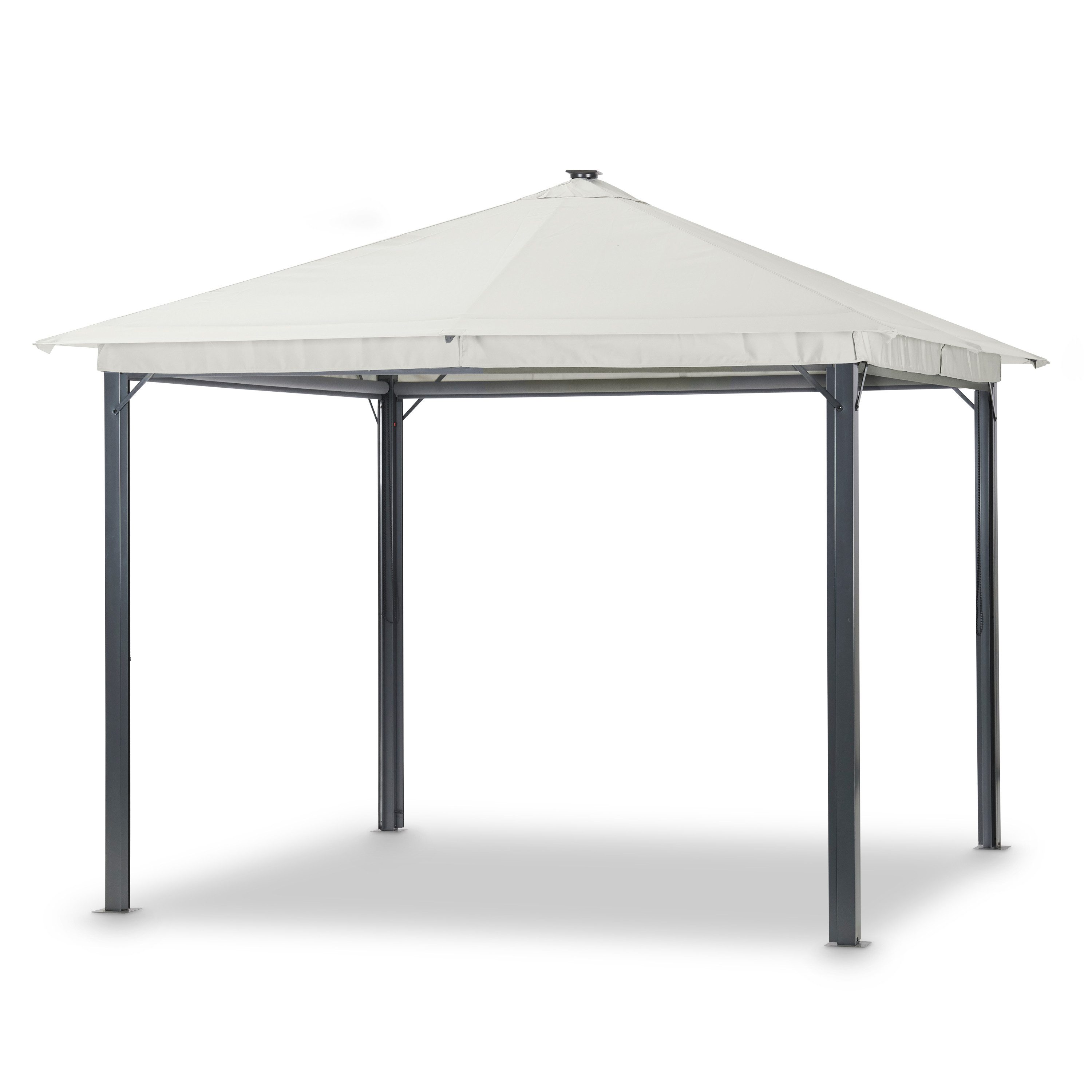 Leco Pavillon-Ersatzdach Dachtextil zum Solarpavillon Lina 3x3m lichtgrau, 180 g/m², 100% Polyestergewebe ca. 180g/m², lichtgrau
