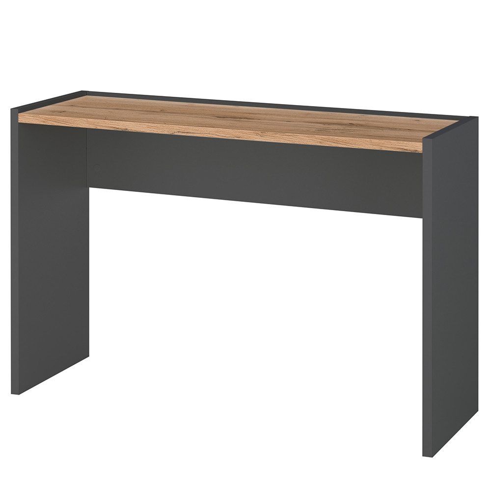 Lomadox Schminktisch CRISP-61, Anthrazit mit Eiche Nb., auch als Schreibtisch nutzbar, 120 cm Breit