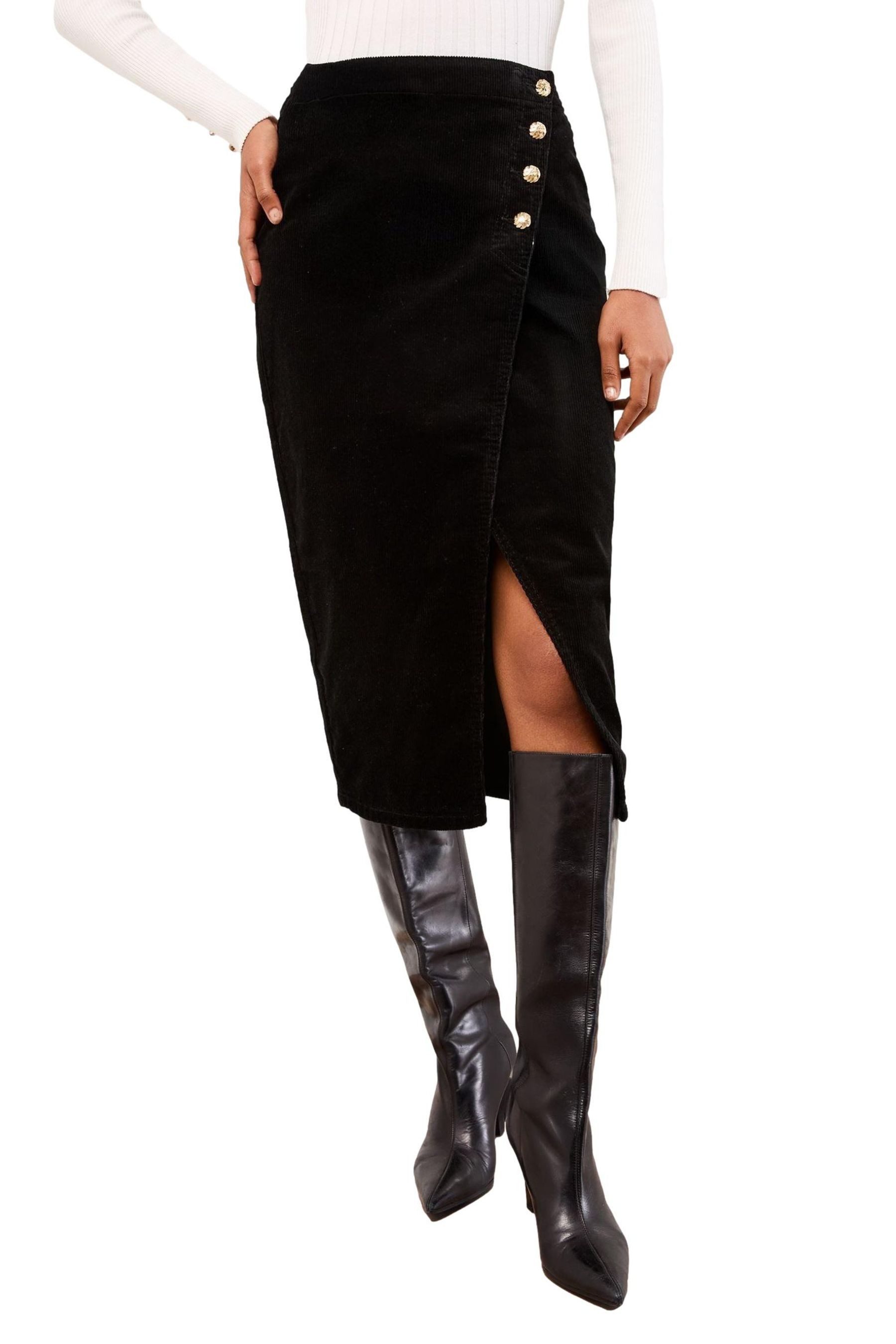 LIPSY Midirock Lipsy Asymmetrischer Midirock mit Knöpfen (1-tlg)