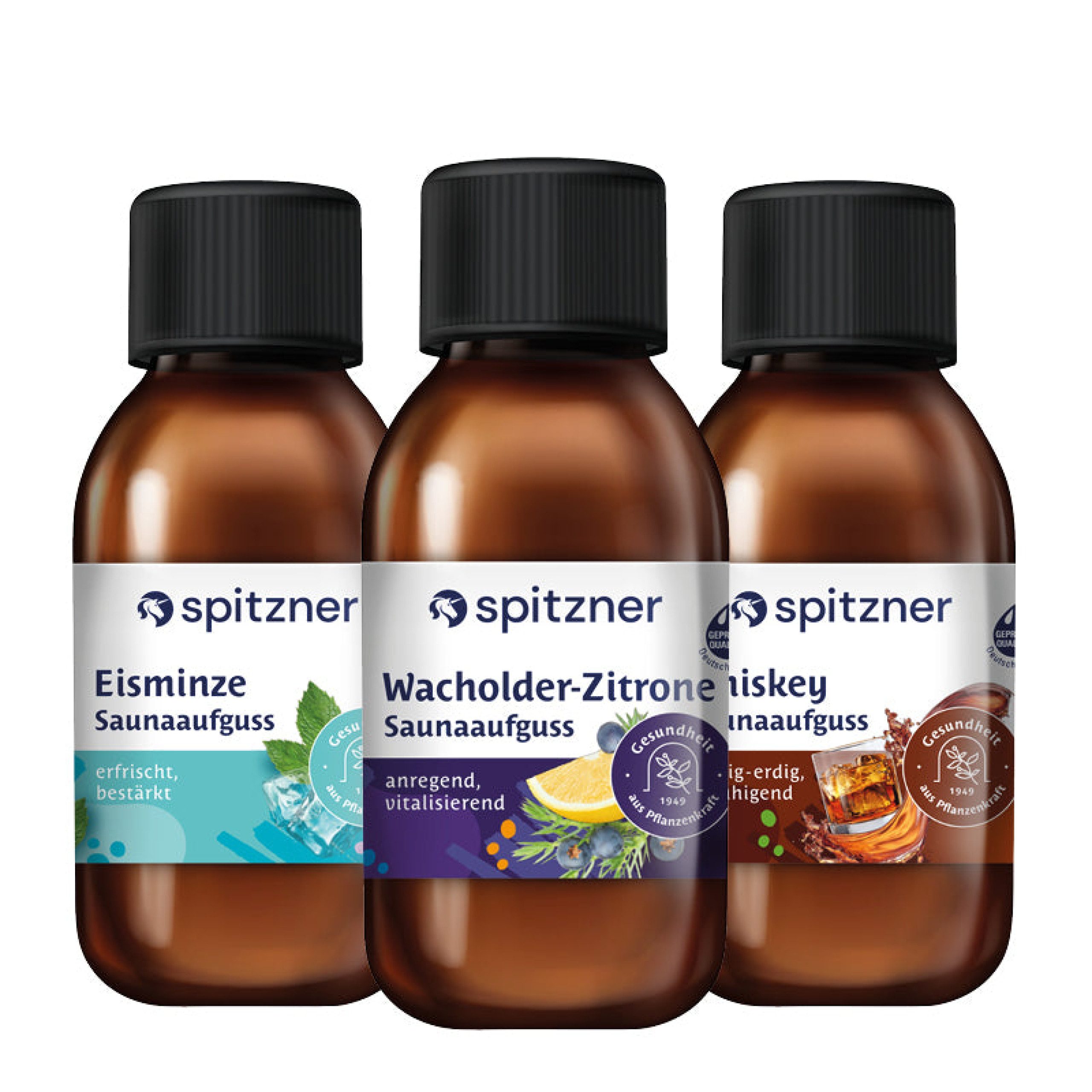 Spitzner Aufgusskonzentrat Spitzner Saunaaufguss Set Klar & Kräftig 3x125 ml Wellness Sauna