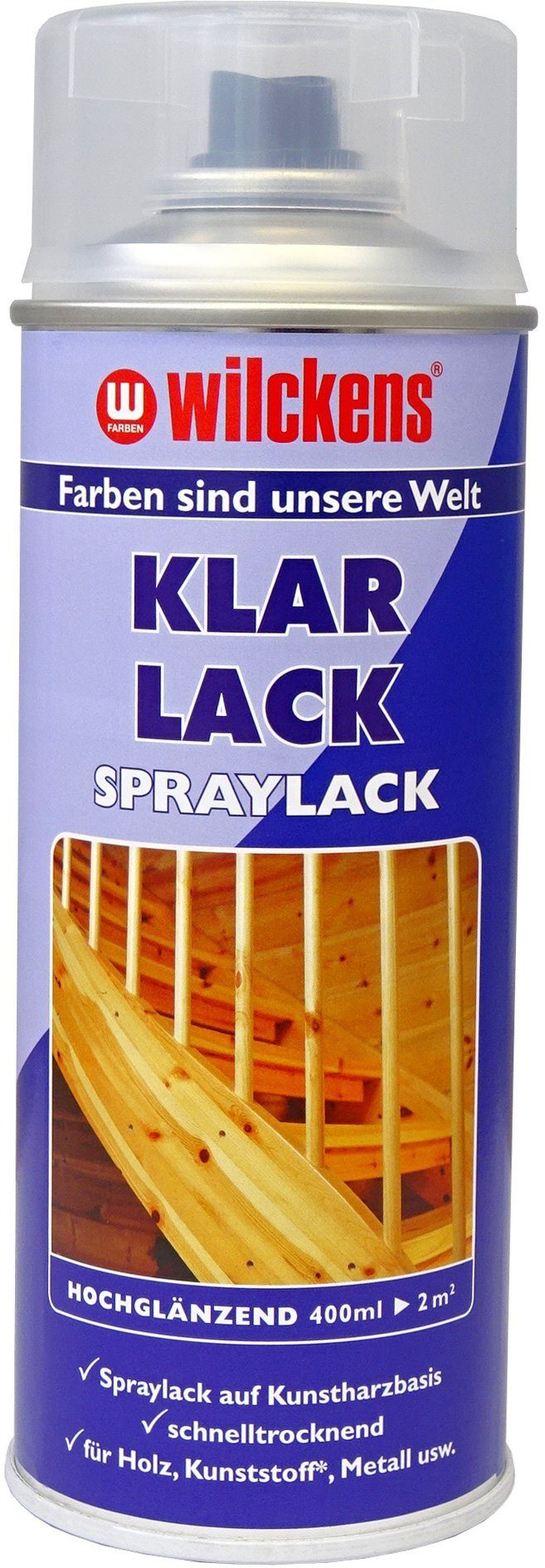 Wilckens Farben Sprühfarbe, Lackspray Klarlack Hochglanz 400ml